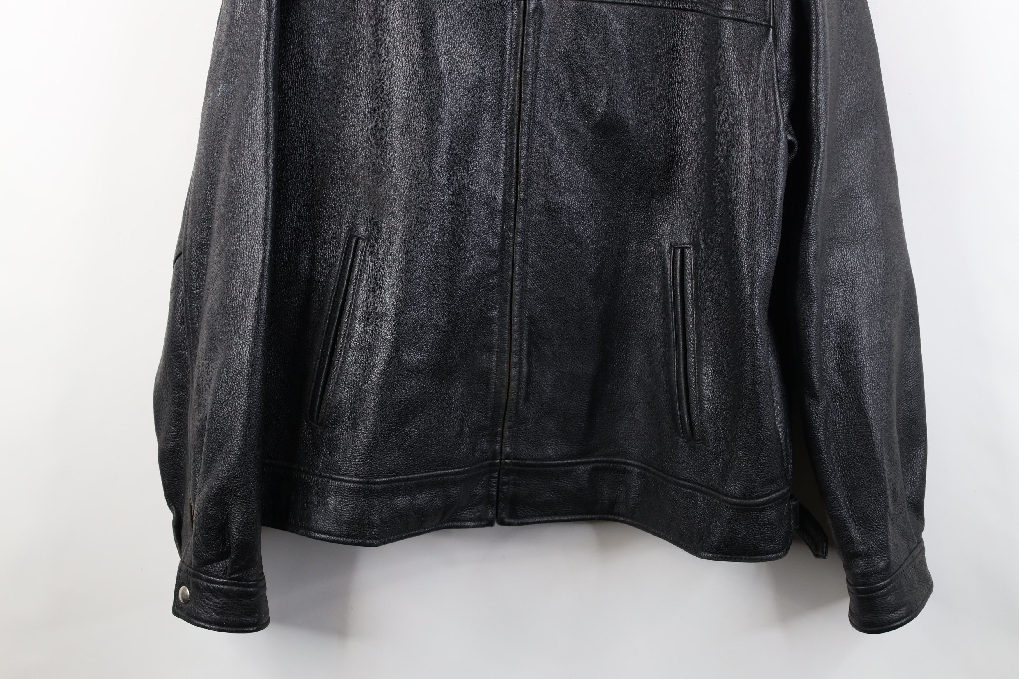 Vintage Vintage 90s Streetwear Heavyweight Full Zip Leather Jacket Size US L / EU 52-54 / 3 - 3 Thumbnail