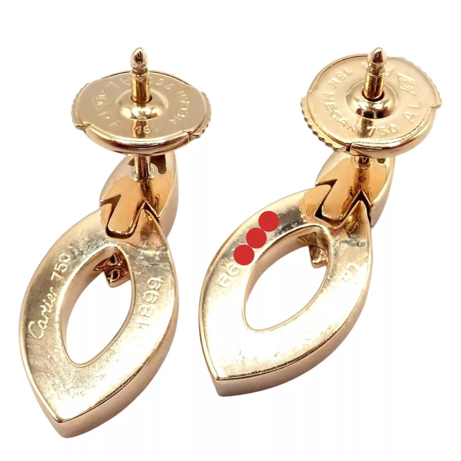 Cartier Cartier 18K Yellow Gold Diamond Link Bracelet Earrings Set Size ONE SIZE - 12 Thumbnail