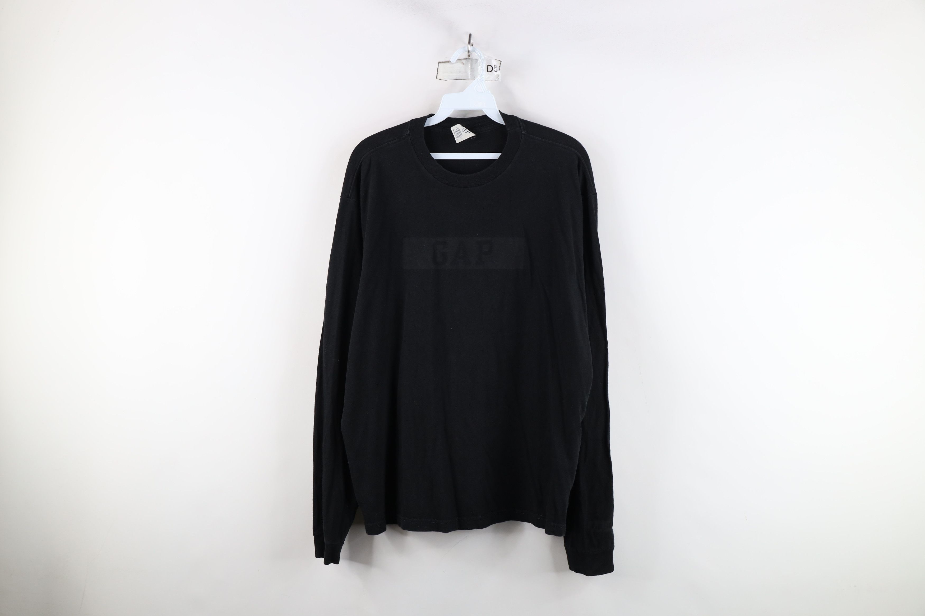 Gap × Vintage Vintage 90s Gap Spell Box Logo Long Sleeve T-Shirt Black USA Size US S / EU 44-46 / 1 - 1 Thumbnail