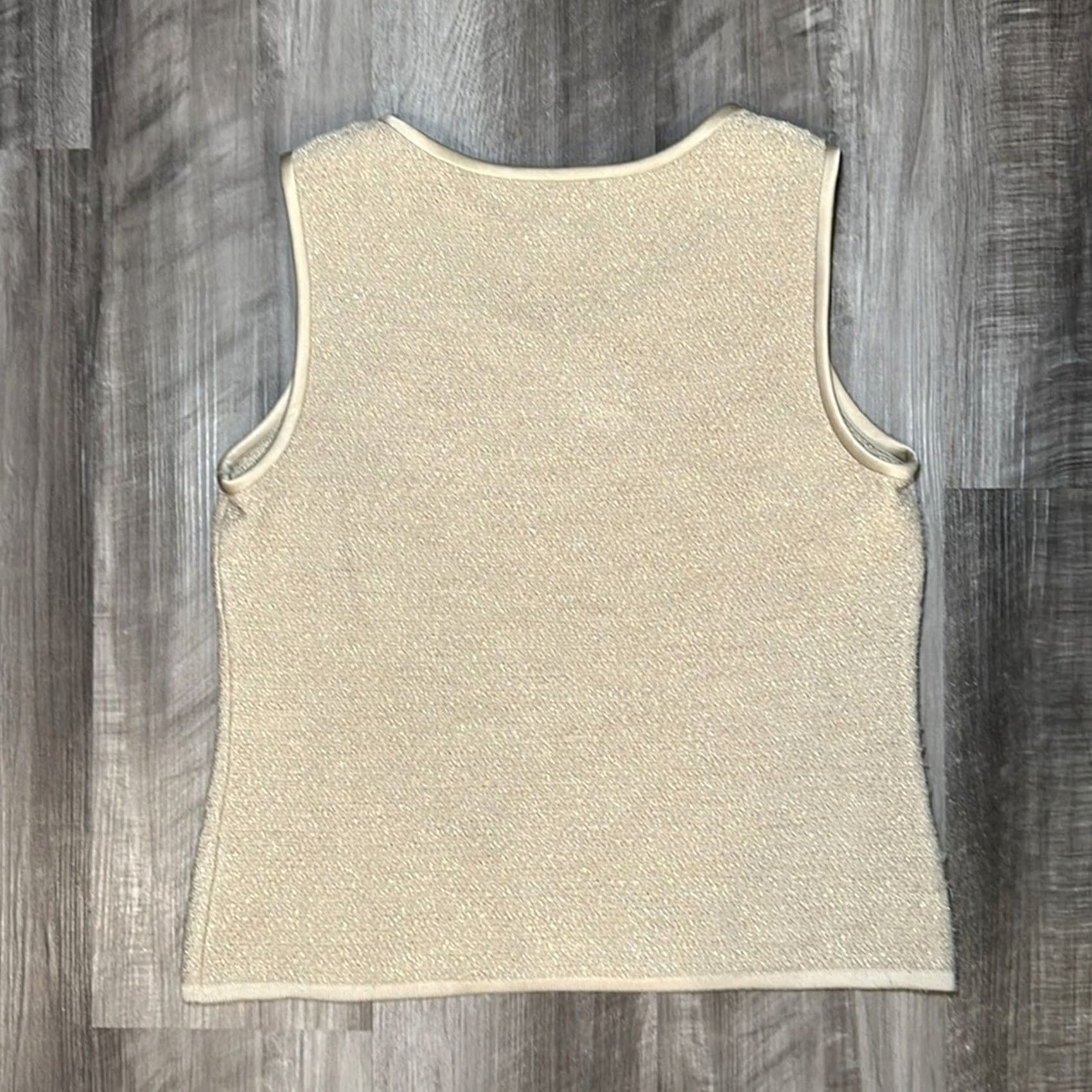 St. John St. John Wool Blend Gold Sleeveless Top - Small Size S / US 4 / IT 40 - 2 Thumbnail