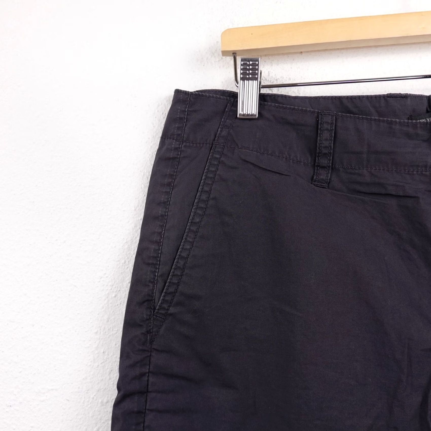 John Varvatos VINTAGE John Varvatos Star USA Mens Lightweight Knit Shorts Cotton Welt Pockets Black 33 Size US 33 - 3 Thumbnail