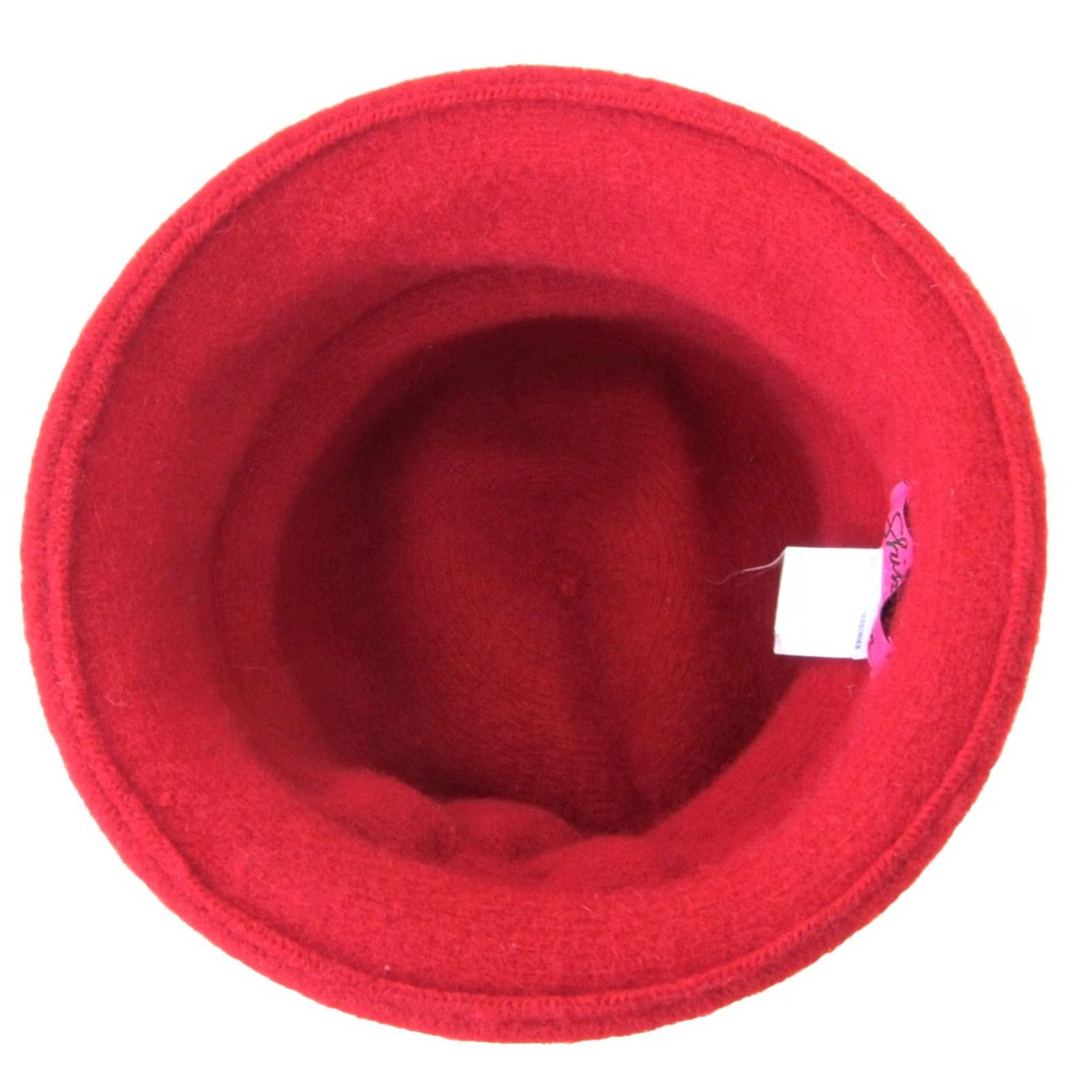 Vintage Shihreen 100% Wool Red Boiled Wool Floral Bucket Cloche Hat One Size Size ONE SIZE - 7 Thumbnail