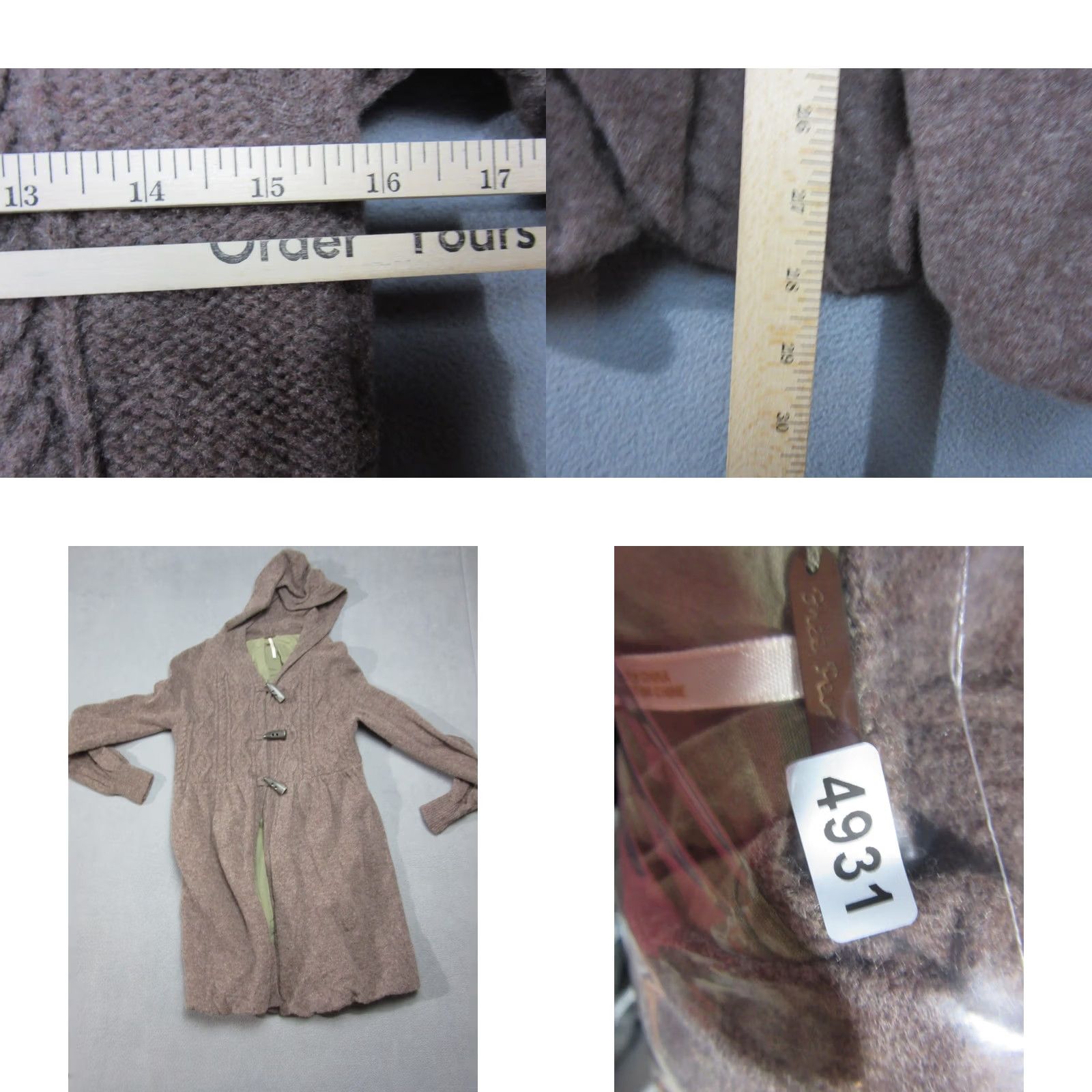 Free People Free People Sweater Womens Small Brown Wool Toggle Cardigan Cable Knit Longline Size S / US 4 / IT 40 - 9 Thumbnail