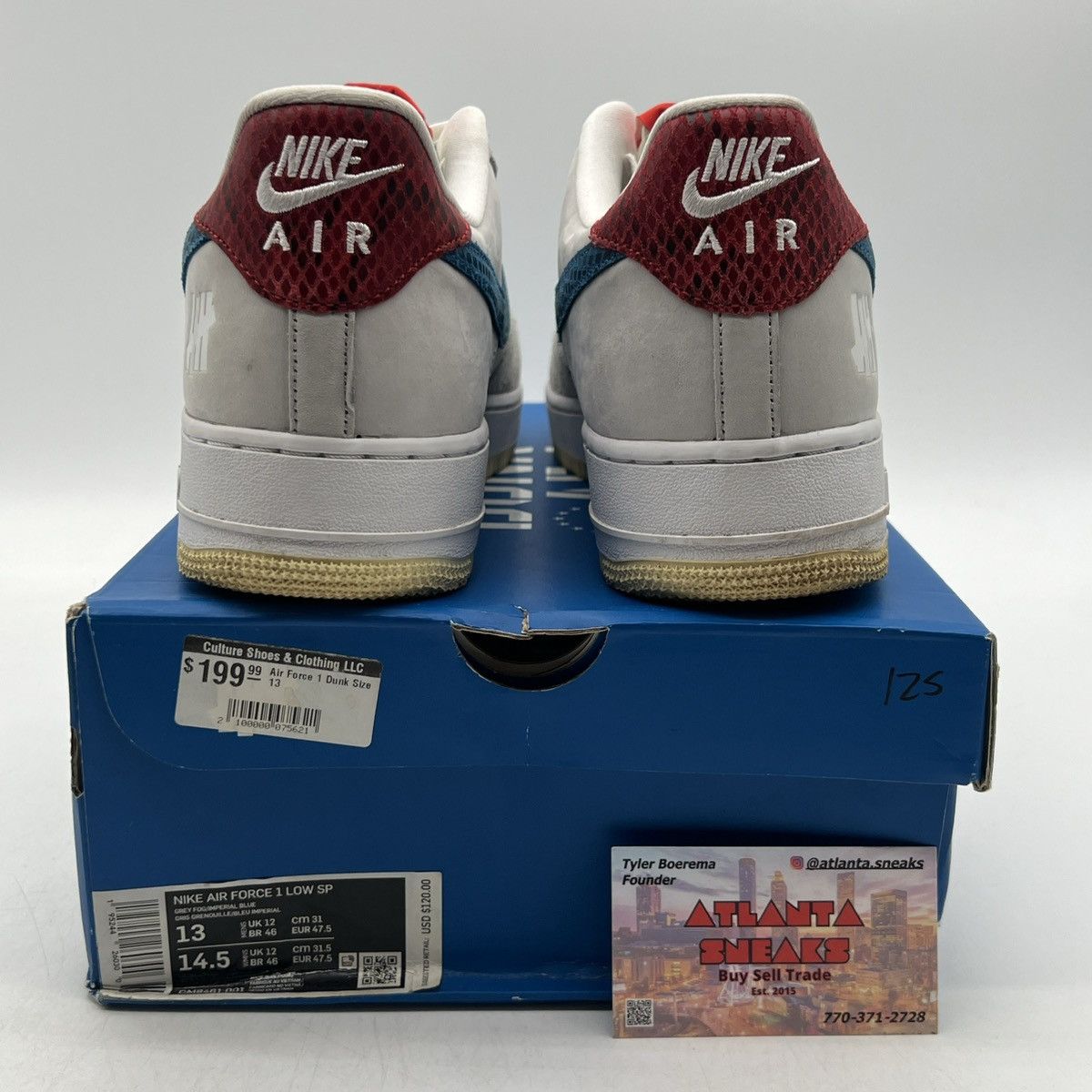 Nike Undefeated x air force 1 low 5 on it Size US 13 / EU 46 - 3 Thumbnail