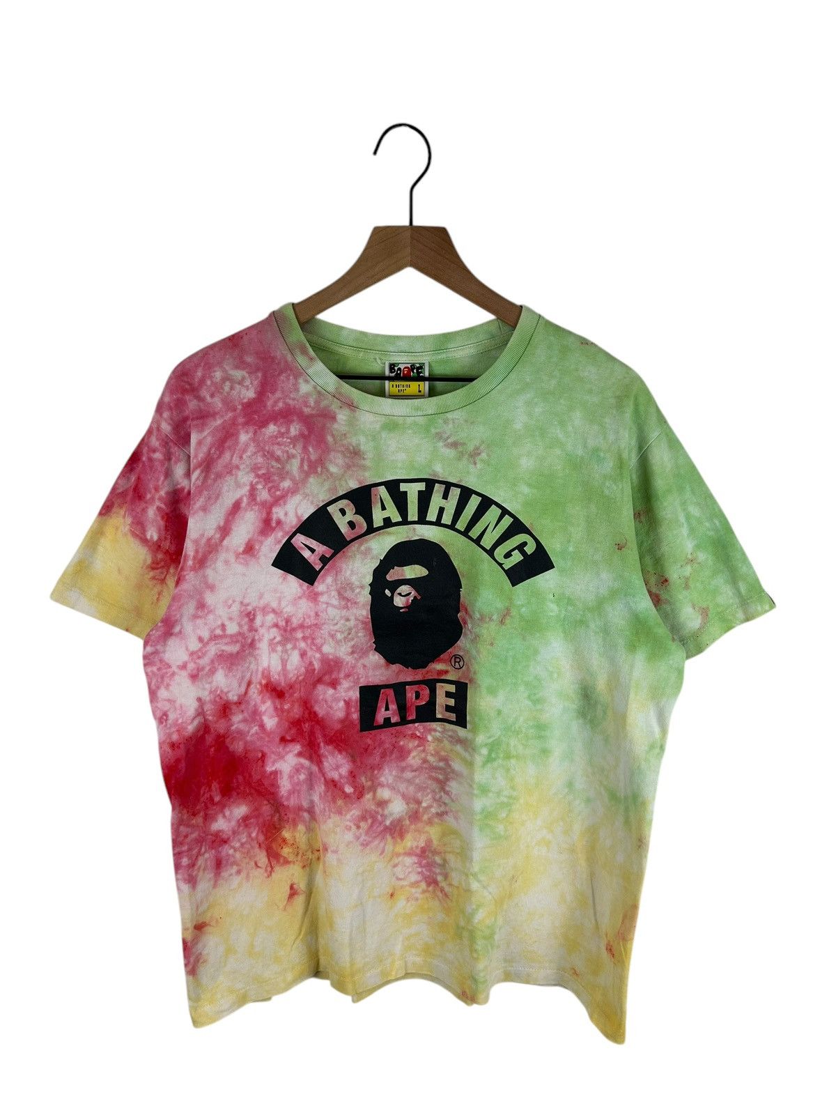 Bape Bape Tye-Dye Collage Logo Print T-Shirt Size US L / EU 52-54 / 3 - 1 Thumbnail