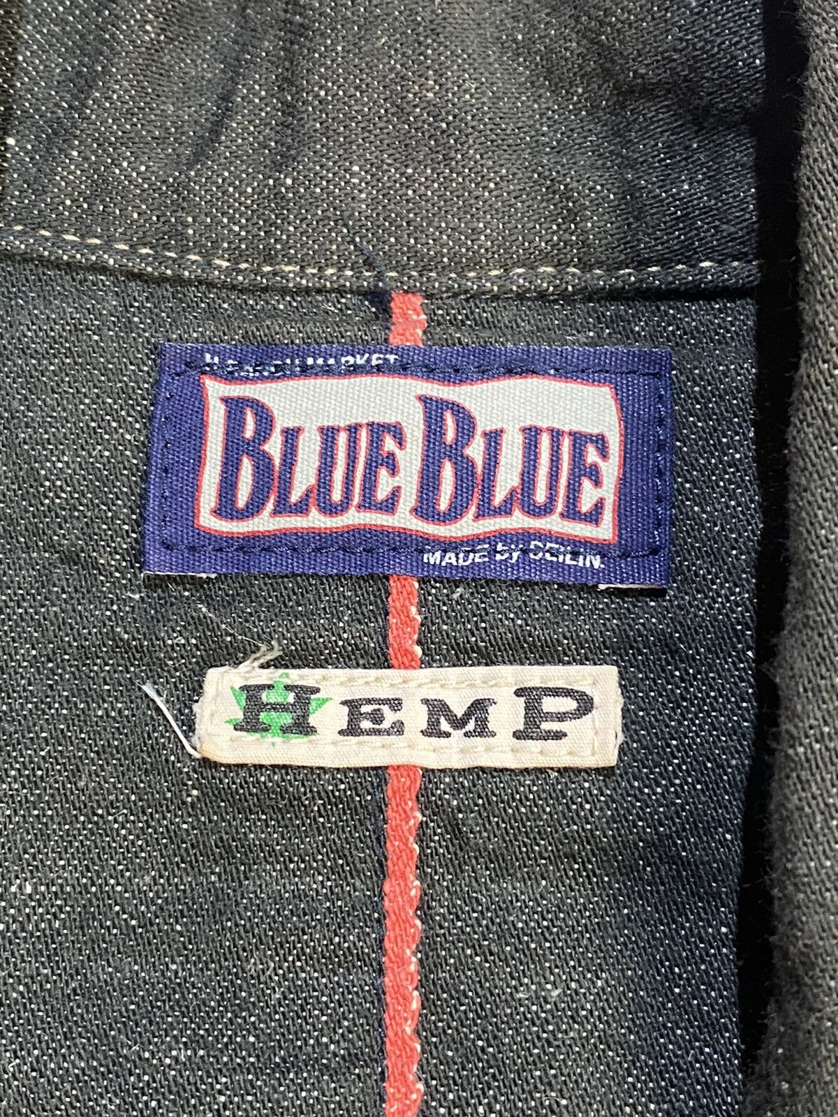 HOLLYWOOD RANCH MARKET × Vintage Blue Blue Hemp Selvedge Easy Light Denim Work Jackets Size US S / EU 44-46 / 1 - 7 Thumbnail