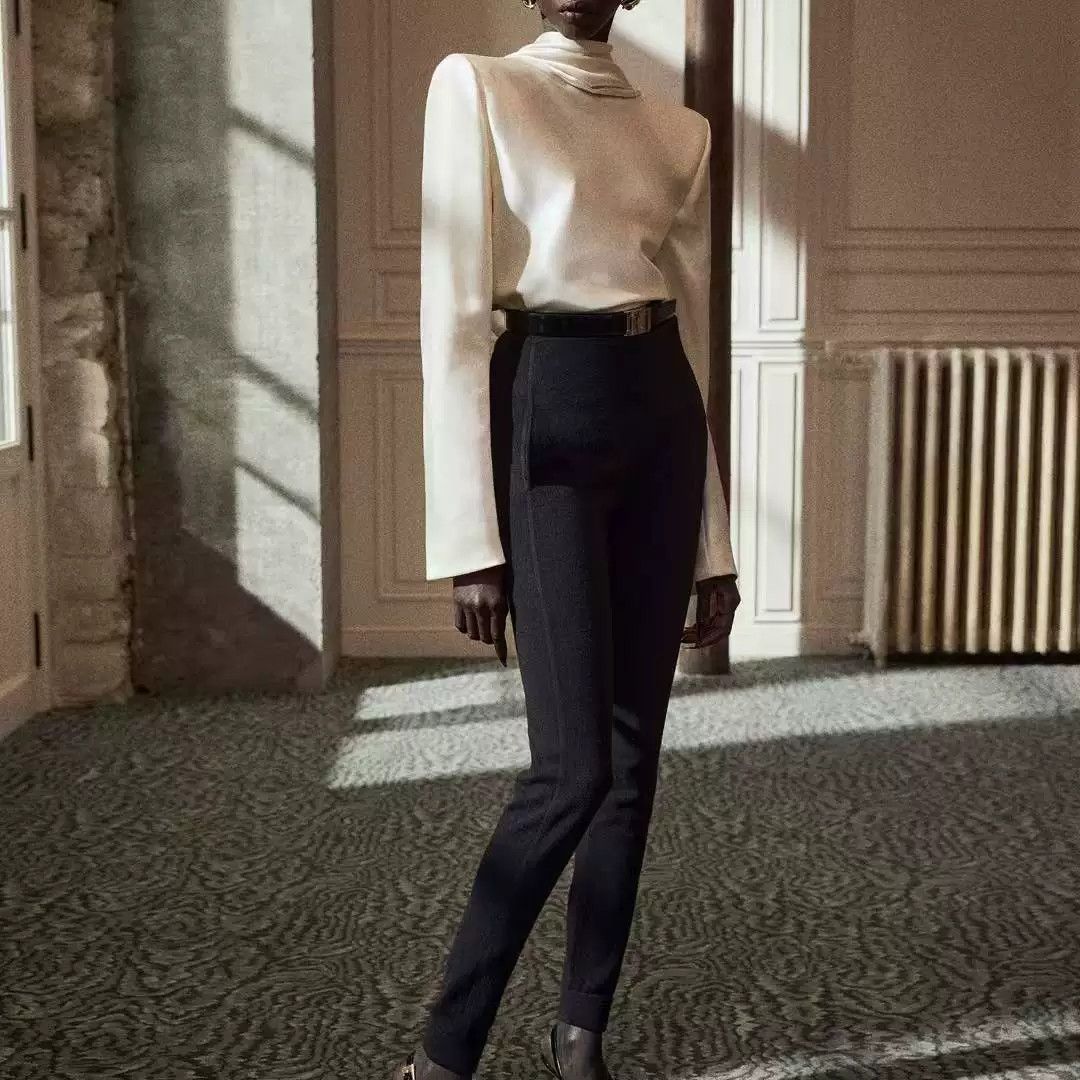 Saint Laurent Paris Saint Laurent Cream High-Neck Top Size XS / US 0-2 / IT 36-38 - 1 Thumbnail