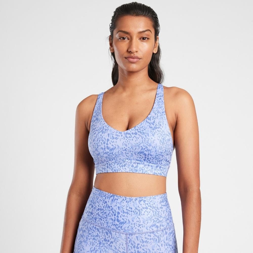 Designer Periwinkle | Athleta | Solace Printed Sport Bra Size ONE SIZE - 4 Thumbnail