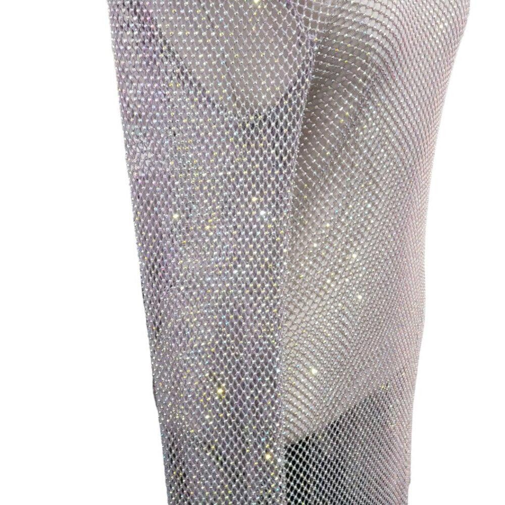 Free People CT1755 Free People Metallic Mesh Iridescent Long Sleeve Top Size L / US 10 / IT 46 - 3 Thumbnail
