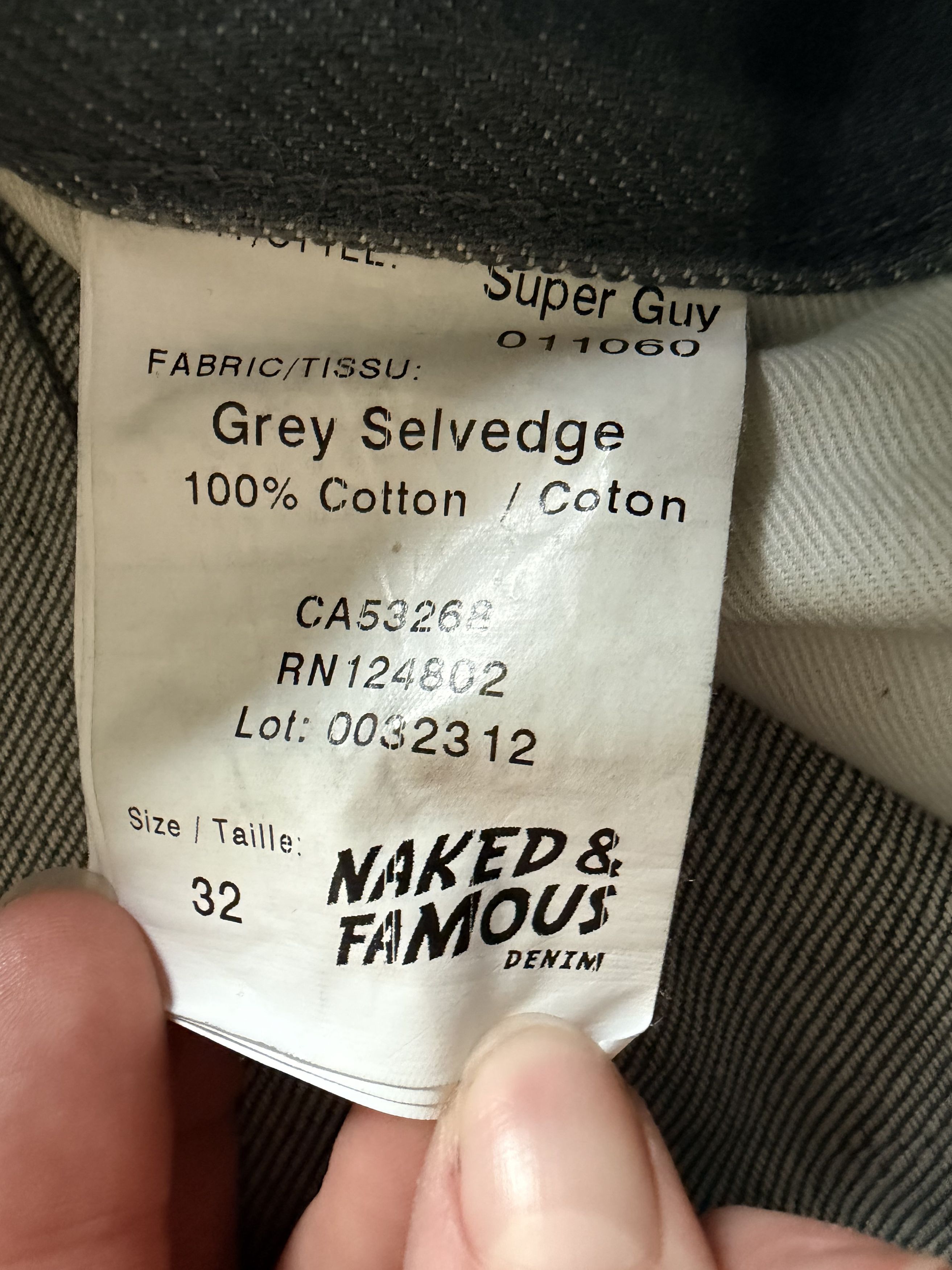 Naked & Famous Naked & Famous Super Guy Grey Selvedge Size US 32 / EU 48 - 4 Thumbnail