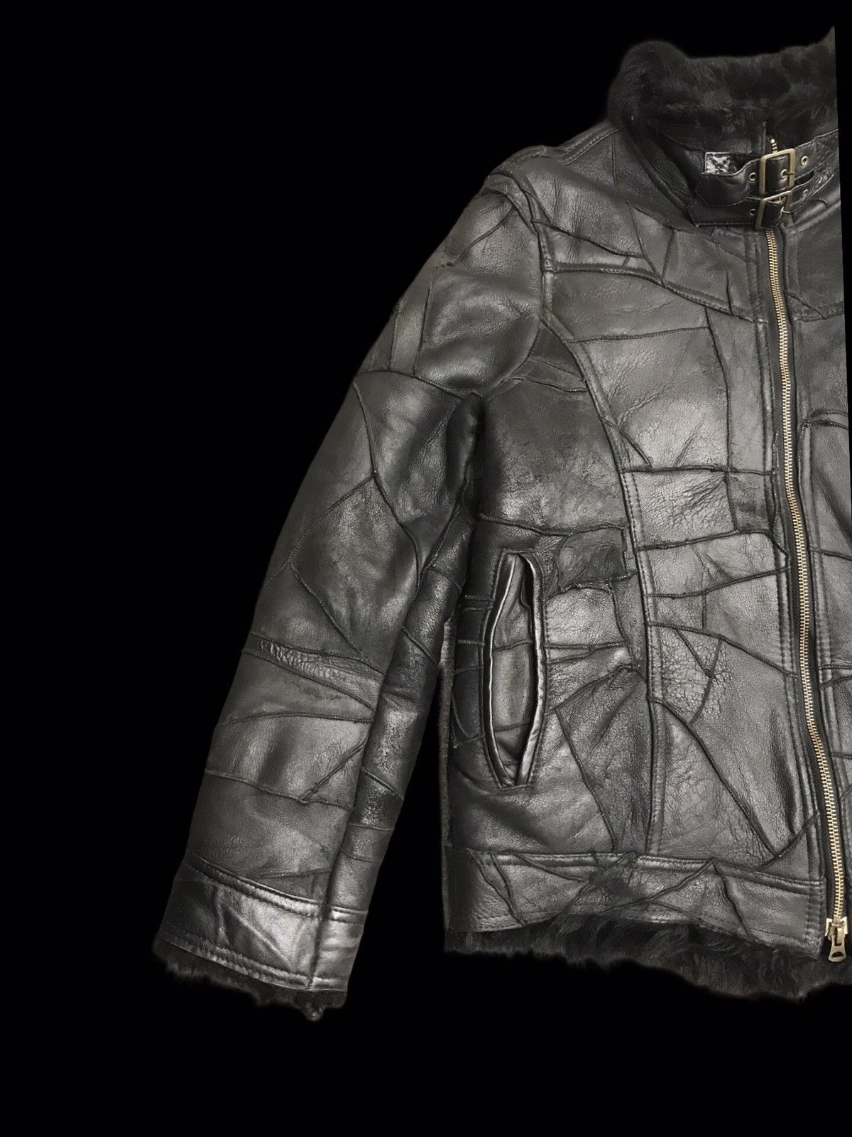Japanese Brand 💥ARCHIVAL💥Vie Homme Ve Femme Patch Goatskin Leather Jacket Size US S / EU 44-46 / 1 - 3 Thumbnail