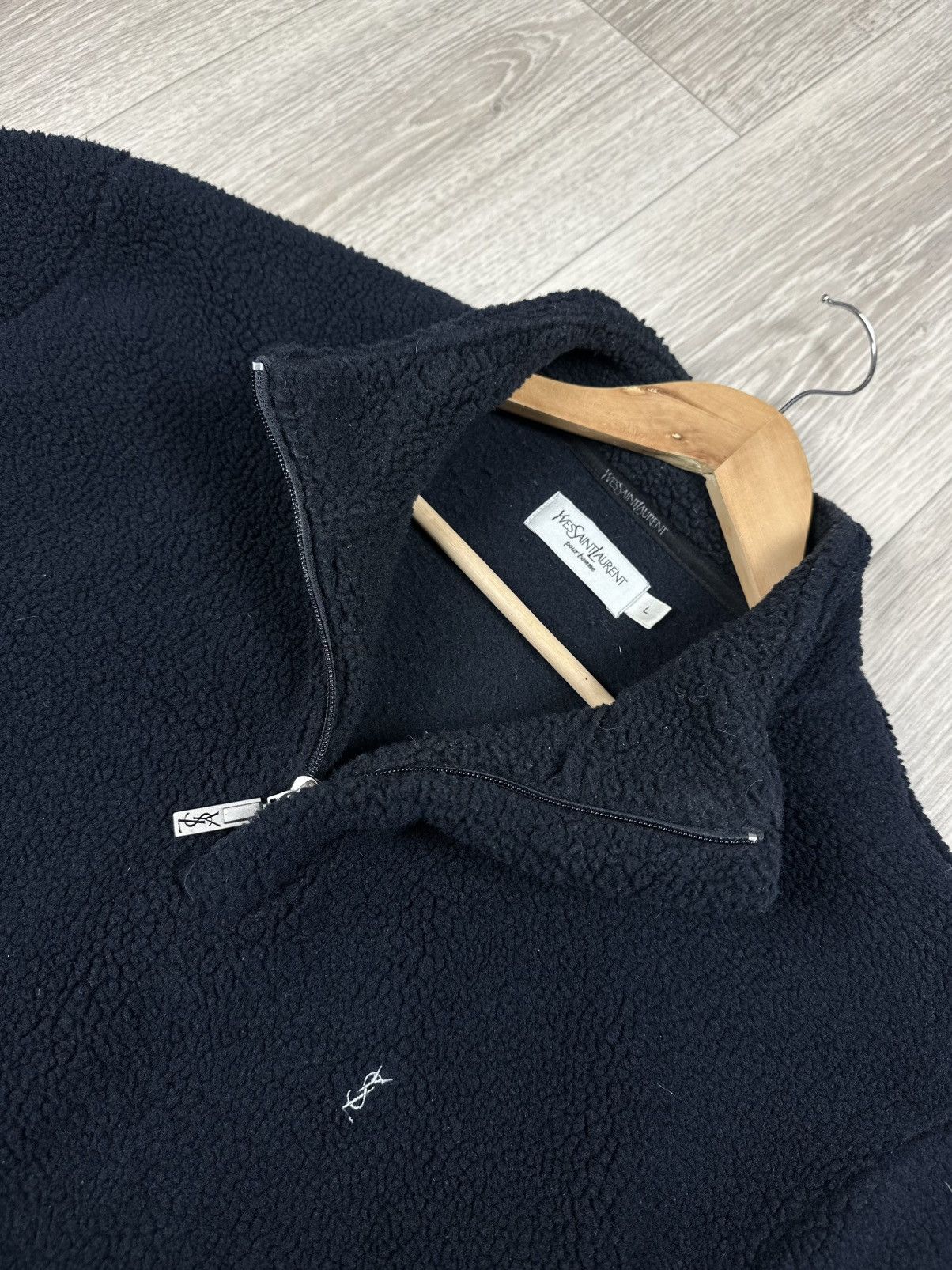 Yves Saint Laurent Vintage Yves Saint Laurent 1/4 Zip Fleece Jacket YSL Size L Size US L / EU 52-54 / 3 - 2 Thumbnail