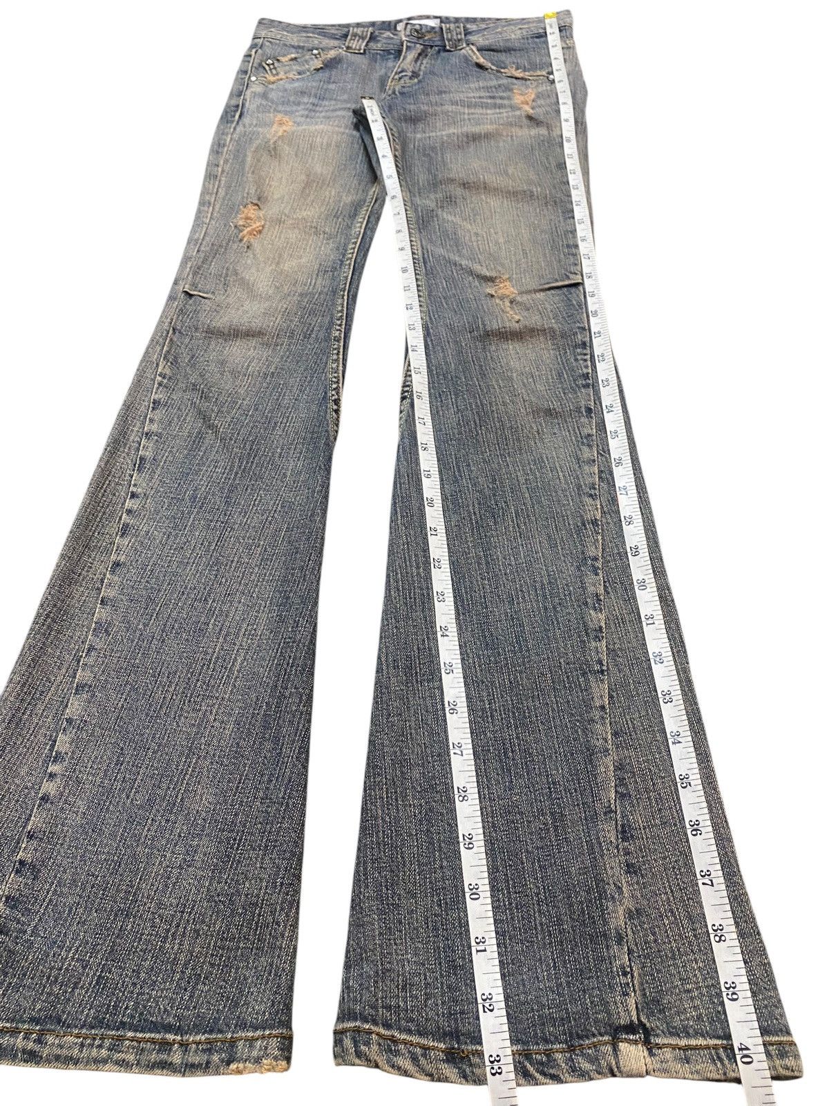 Japanese Brand Vintage Japanese Brand Zazie Mud Wash Distressed Flare Jeans Size 29" - 21 Thumbnail