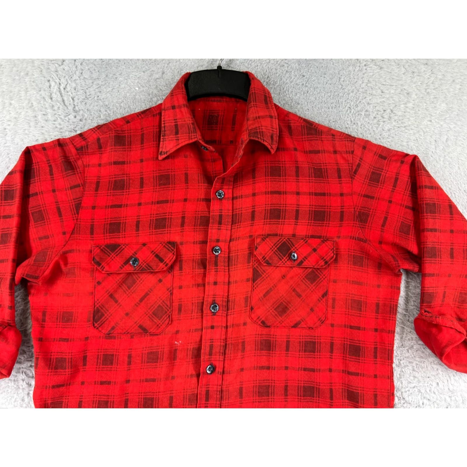 Vintage VINTAGE Flannel Shirt Womens Extra Large Red Plaid Button-Up Pockets Cotton XL Red Plaid Mens Womens? Size XL / US 12-14 / IT 48-50 - 4 Thumbnail