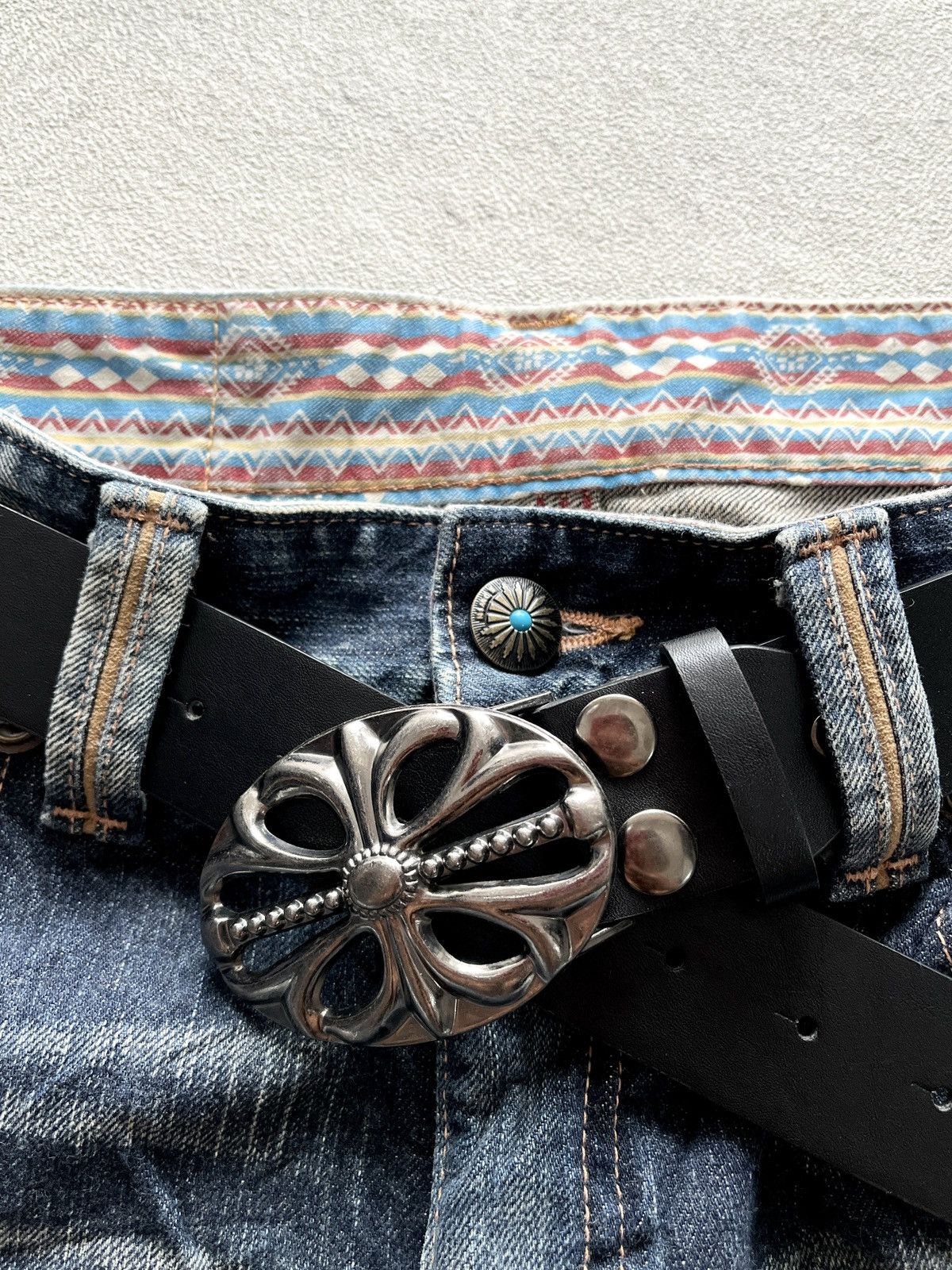 Number (N)ine 2000s Edwin XV Navajo Leather Cowboy Faded Flare Jeans Size US 36 / EU 52 - 5 Thumbnail