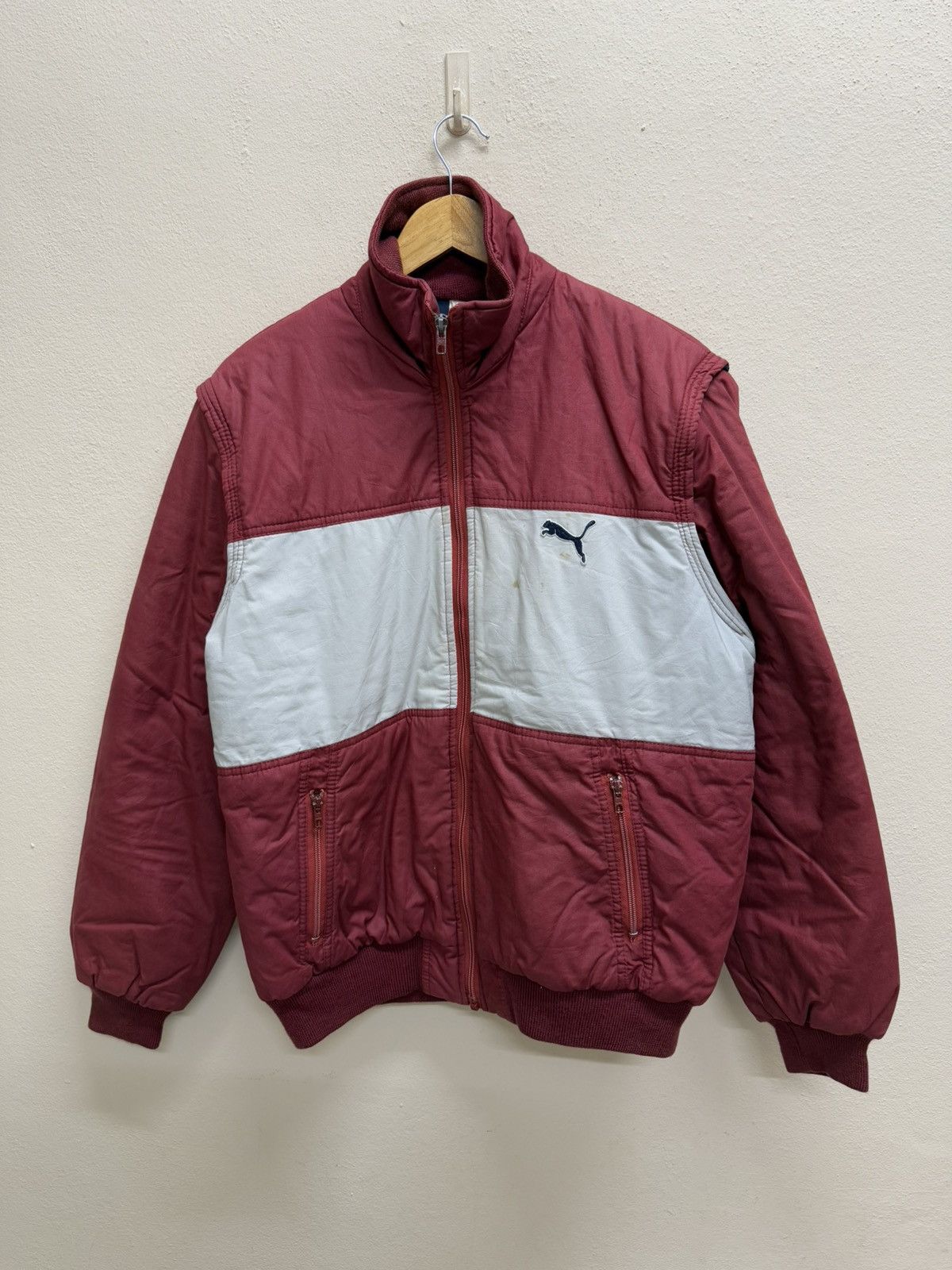 Puma × Vintage Vintage 90s Puma Convertiable Sleeve Bomber Jacket Size US M / EU 48-50 / 2 - 16 Thumbnail