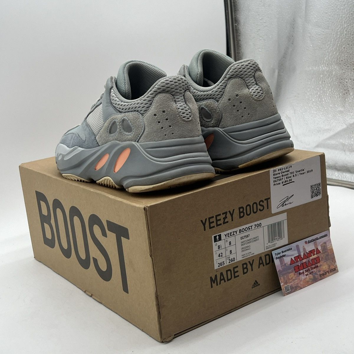Adidas Yeezy boost 700 inertia Size US 8.5 / EU 41-42 - 4 Thumbnail