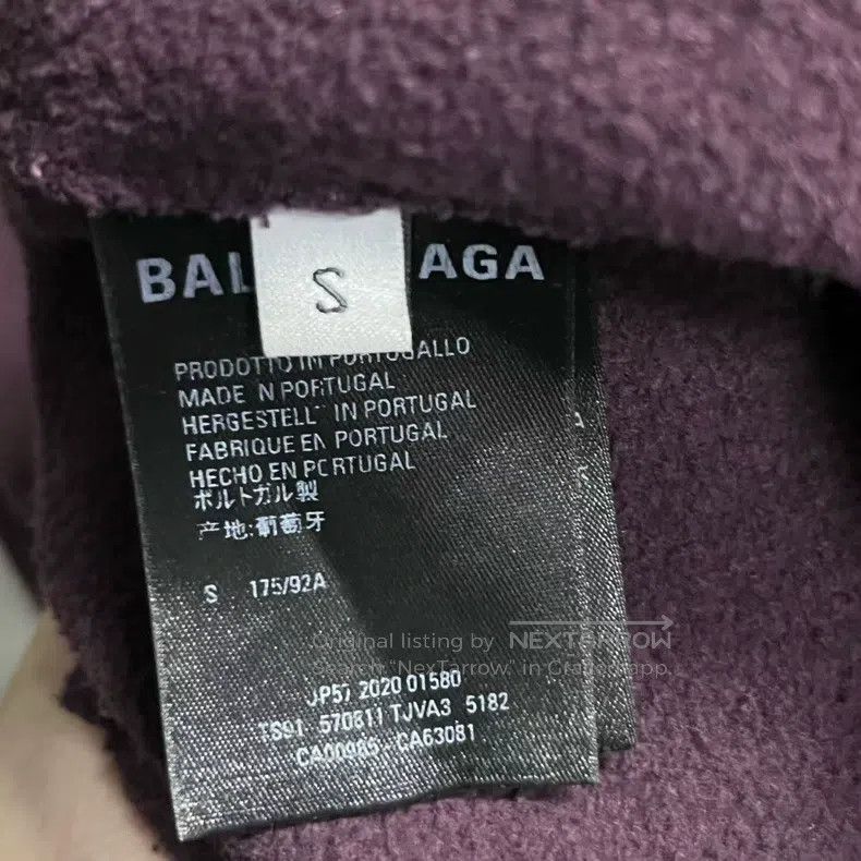 Balenciaga Balenciaga Purple Logo Medium Cut Hooded Sweatshirt Size US S / EU 44-46 / 1 - 3 Thumbnail