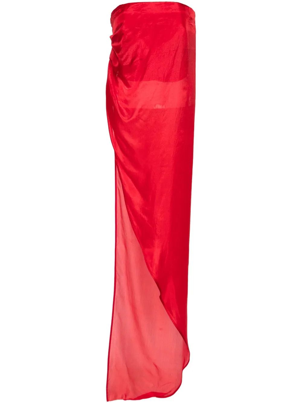 Rick Owens o1y0126 Silk Blouse in Red Size XS / US 0-2 / IT 36-38 - 1 Thumbnail