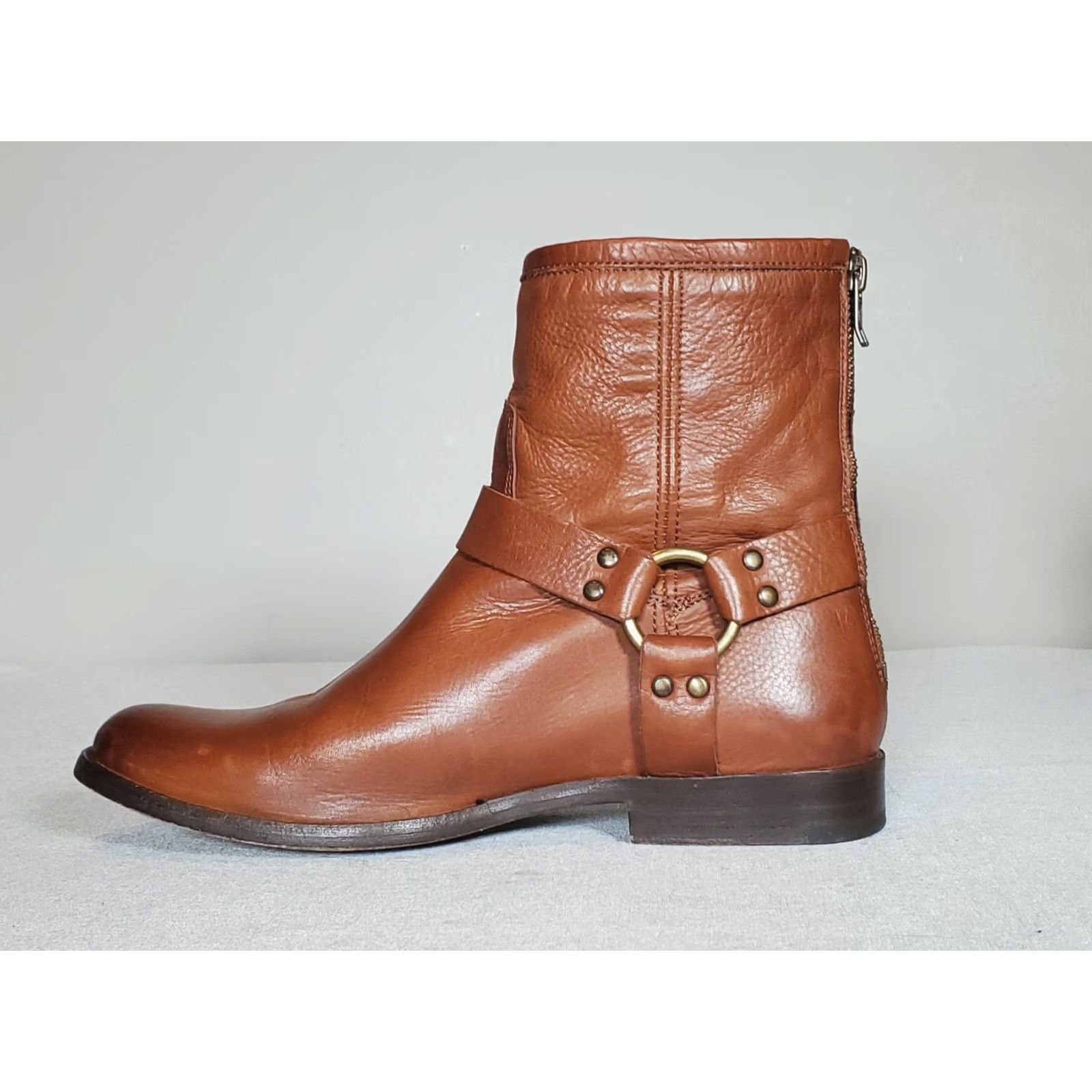 Frye FRYE Phillip Harness Short Ankle Boots Whiskey Brown Leather 70509 Women's US 9.5 B Bootie Size 32" / US 10 / IT 46 - 3 Thumbnail