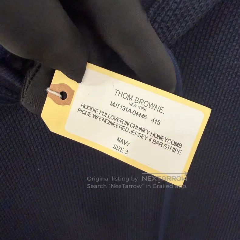 Thom Browne Thom Browne Long-Sleeve Hoodie with Dark Striped Sleeves Size US L / EU 52-54 / 3 - 4 Thumbnail