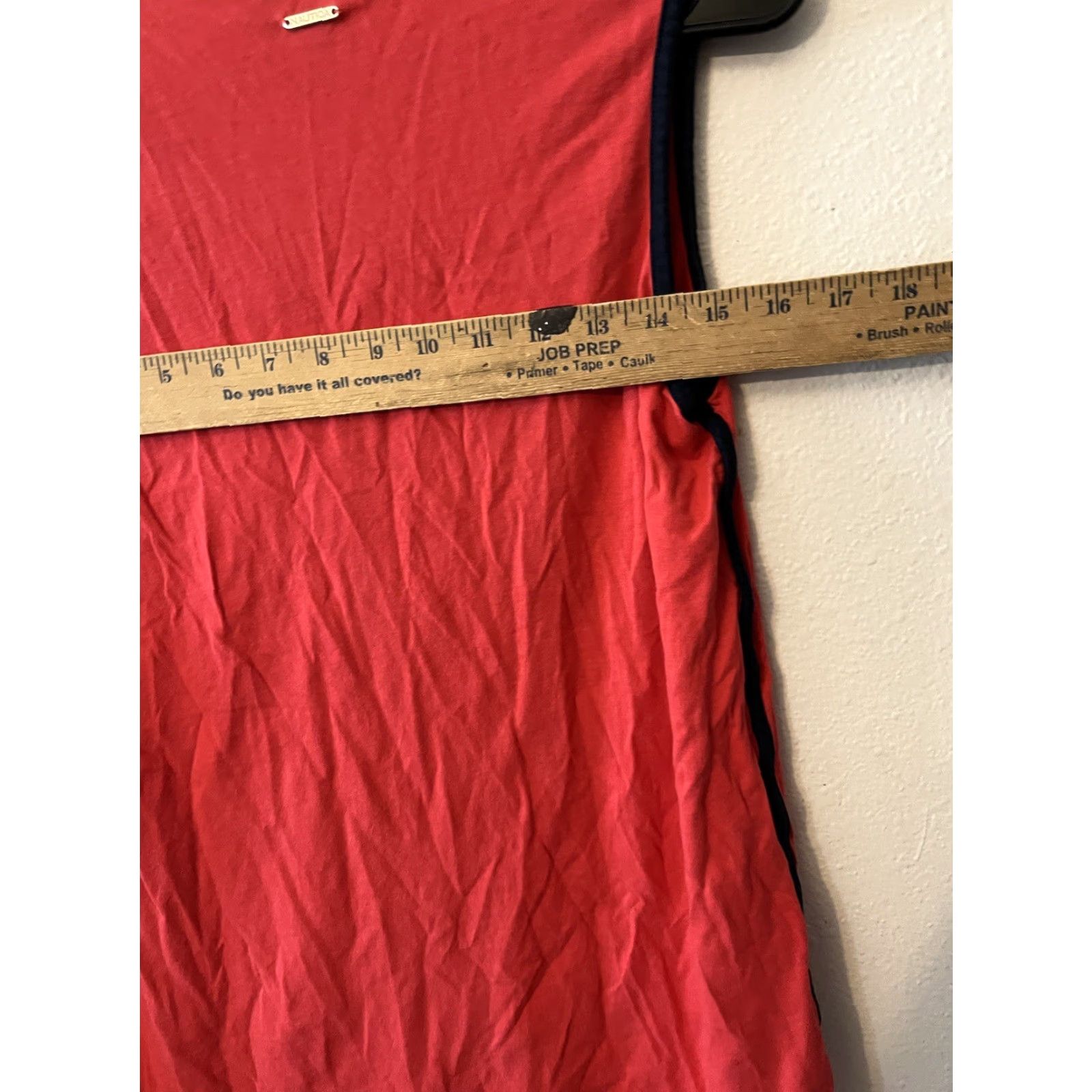 Nautica Nautica Women's Red Crochet Trim V-Neck Sleeveless Tank Top Size S Size S / US 4 / IT 40 - 5 Thumbnail