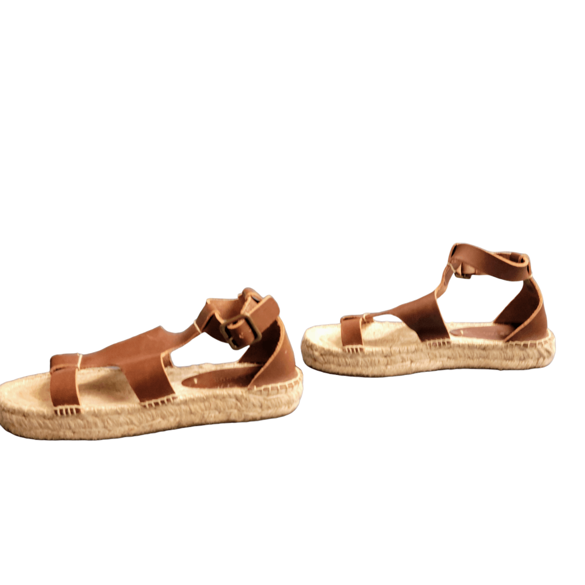 Soludos Soludos Tan Leather Open Sandal Vacation Espadrille Wedge Size US 7 / IT 37 - 9 Thumbnail