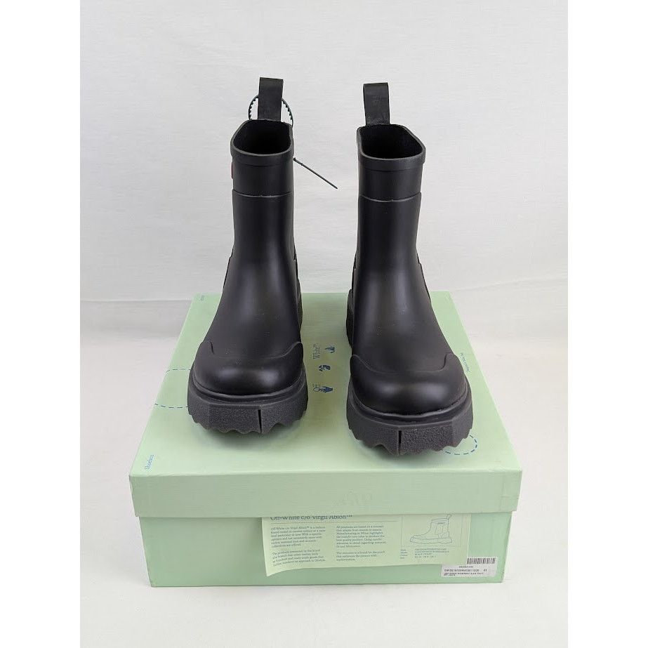 Off-White o1rshd1 Logo Sponge Rubber Boots in Black Violet Size US 8 / EU 41 - 12 Thumbnail