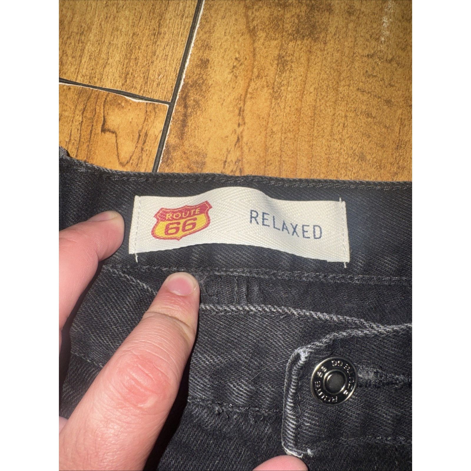 Route 66 × Vintage Route 66 Black Jeans 32x30 Sinched Hemmed 90s Baggy Skater Size US 32 / EU 48 - 4 Thumbnail