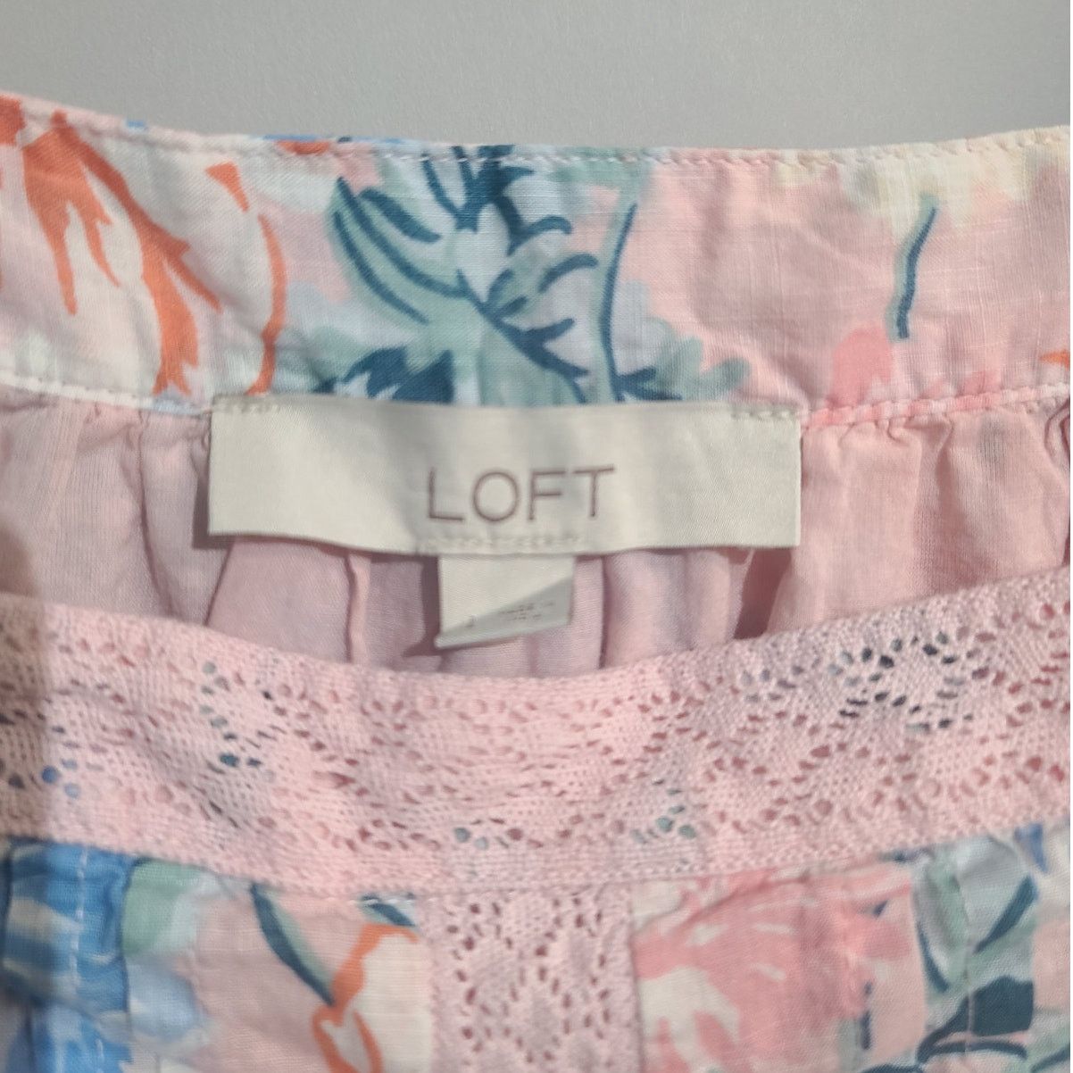 Loft LOFT Garden Lacy Tiered Square Neck Top Size L / US 10 / IT 46 - 7 Thumbnail