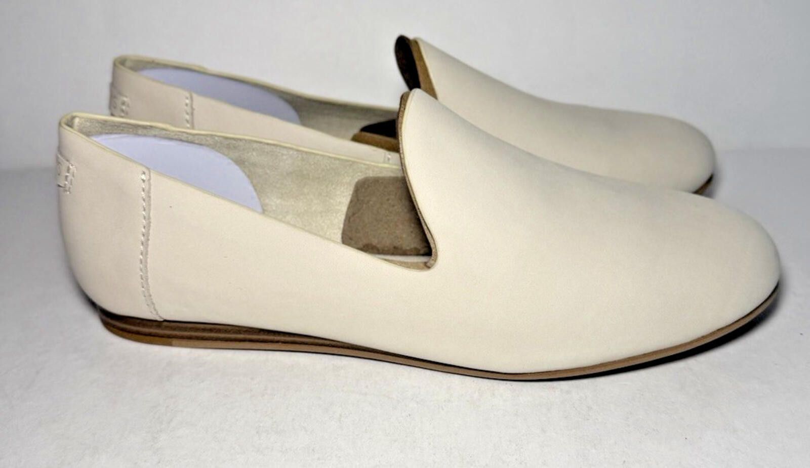 Toms TOMS Darcy Fog Beige Leather Slip on Loafers 0/5 inch heel Size US 7 / IT 37 - 3 Thumbnail