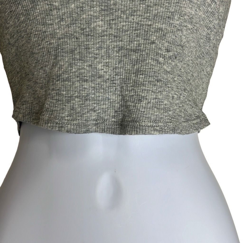 Skin Andreea Ali Womens 0 XS Crop Top Gray Organic Pima Ribb
