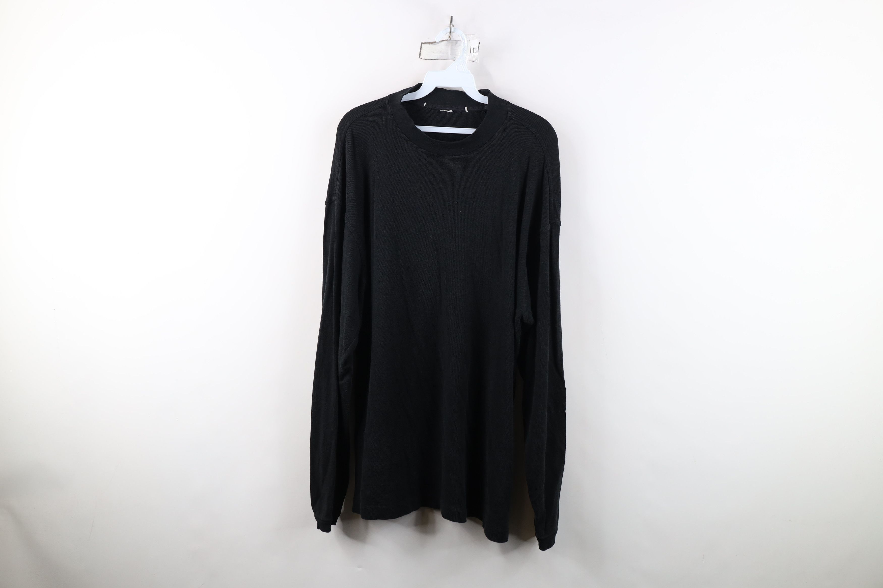 Vintage 90s Streetwear Gabardine Knit Mock Neck T-Shirt