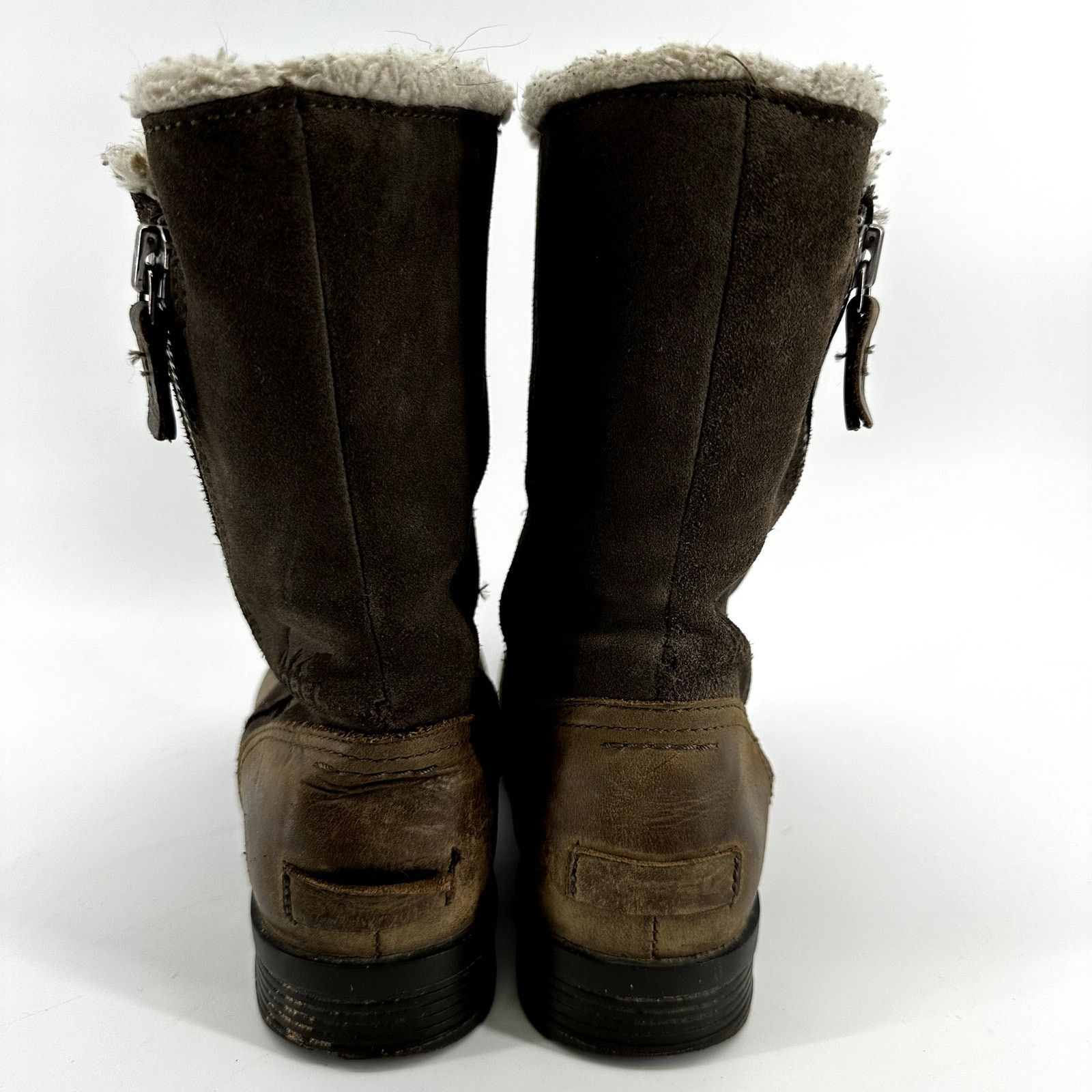 SOREL Sorel Emelie Boots Foldover Winter Leather Shearling Brown 8 Size US 8 / IT 38 - 6 Thumbnail