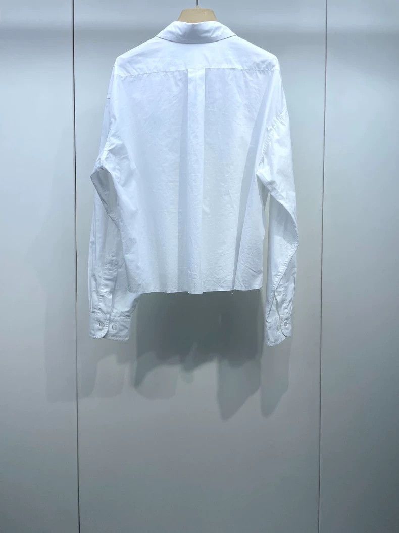 Prada Miu Miu White Embroidered Long Sleeve Shirt-2506 Size M / US 6-8 / IT 42-44 - 2 Thumbnail