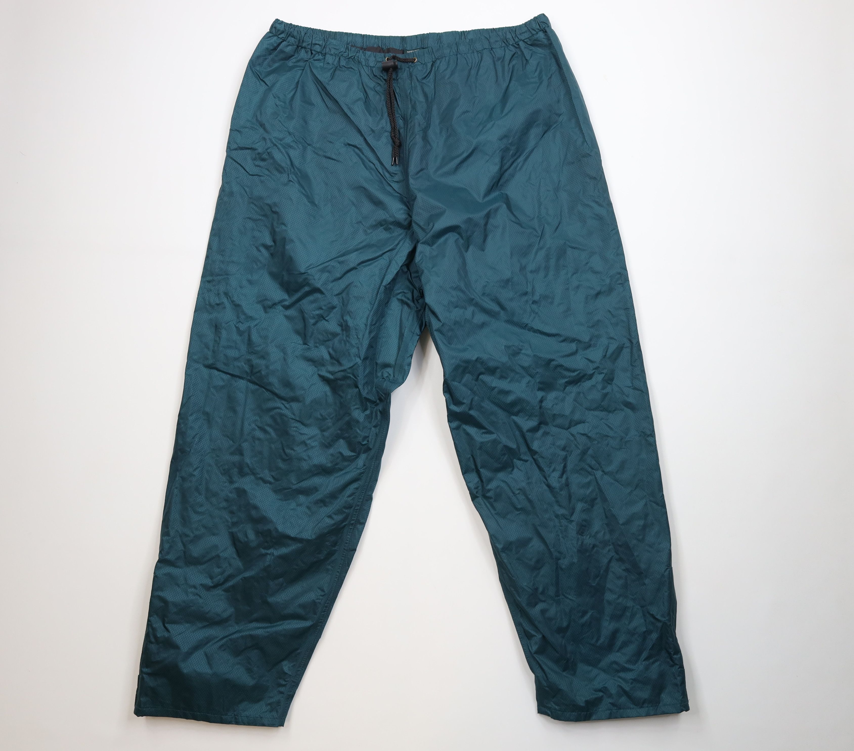Vintage Vintage 90s Streetwear Ripstop Wide Leg Rain Pants Green Size US 36 / EU 52 - 1 Thumbnail