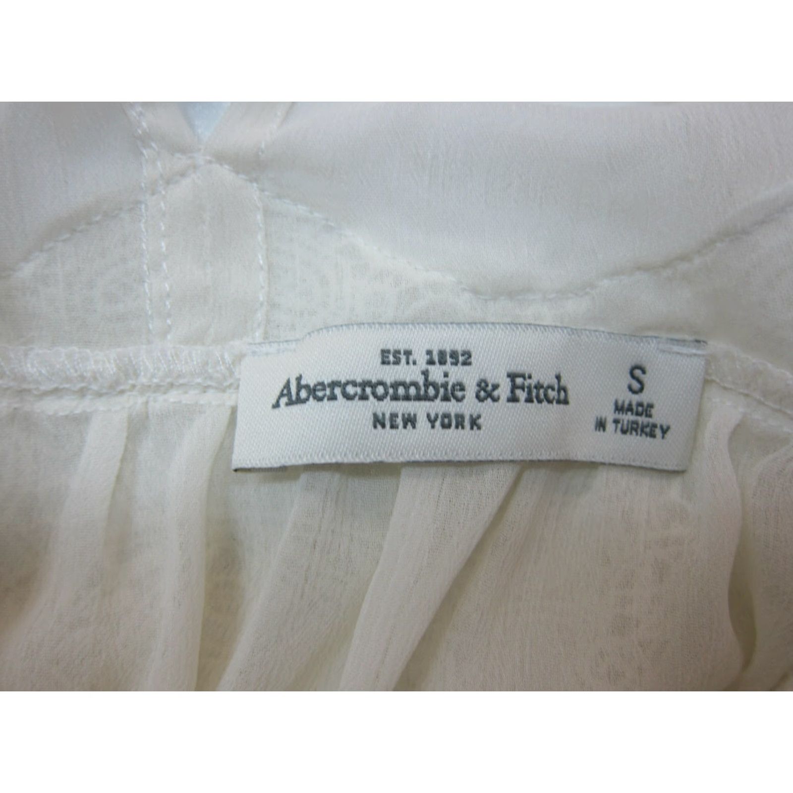 Abercrombie & Fitch Abercrombie & Fitch Cream Ivory Sheer Long Sleeve Peasant Blouse Women Small Size S / US 4 / IT 40 - 3 Thumbnail