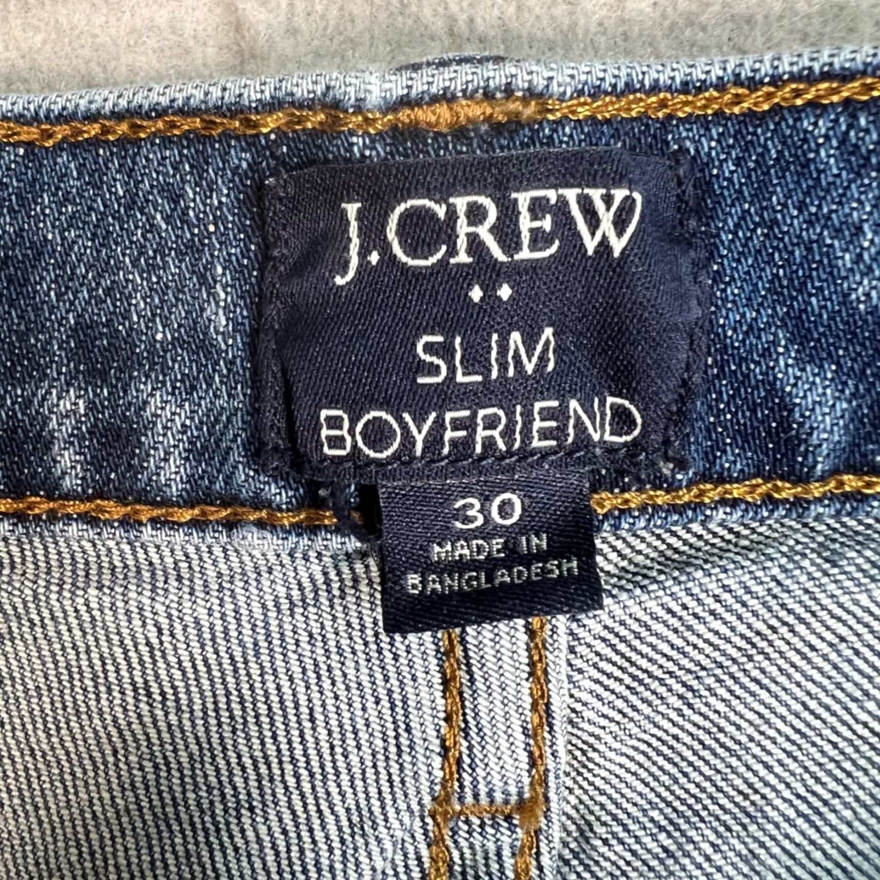 J.Crew J.CREW Slim Boyfriend Jeans 30 Blue Medium Denim Cotton Blend Frayed Hem 5-Pocket Womens Size 30" / US 8 / IT 44 - 3 Thumbnail