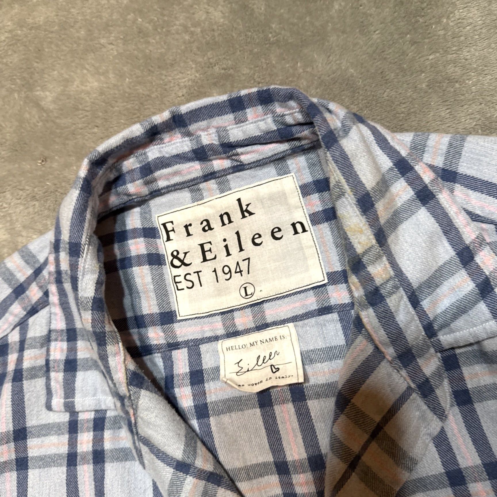 Frank & Eileen VINTAGE Frank & Eileen Shirt Womens L Blue Plaid Eileen Button Up Woven In Italy Luxury Size L / US 10 / IT 46 - 3 Thumbnail