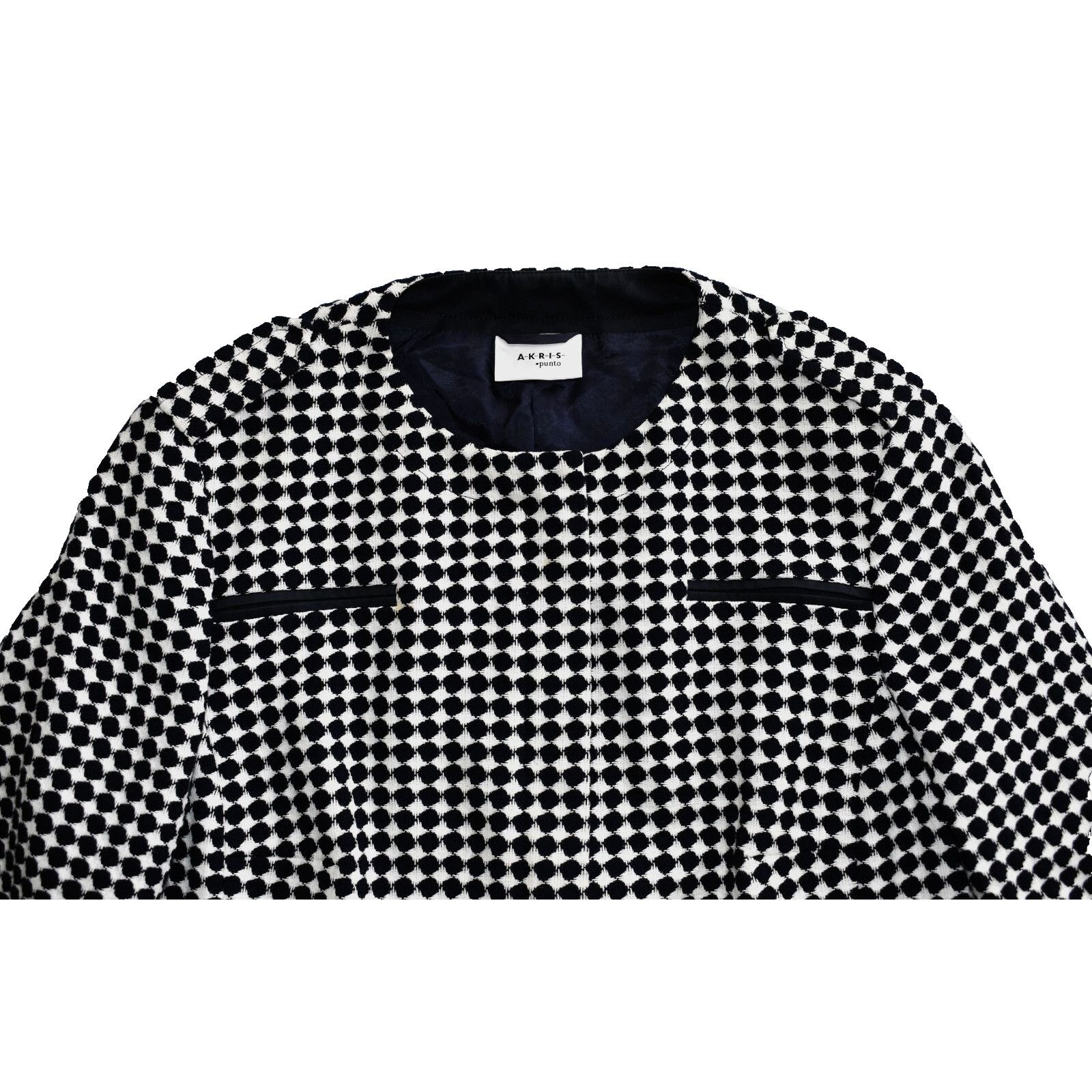 Akris AKRIS PUNTO Black Tweed Zip Snap Front Blazer Jacket Size 14 Size XL / US 12-14 / IT 48-50 - 6 Thumbnail