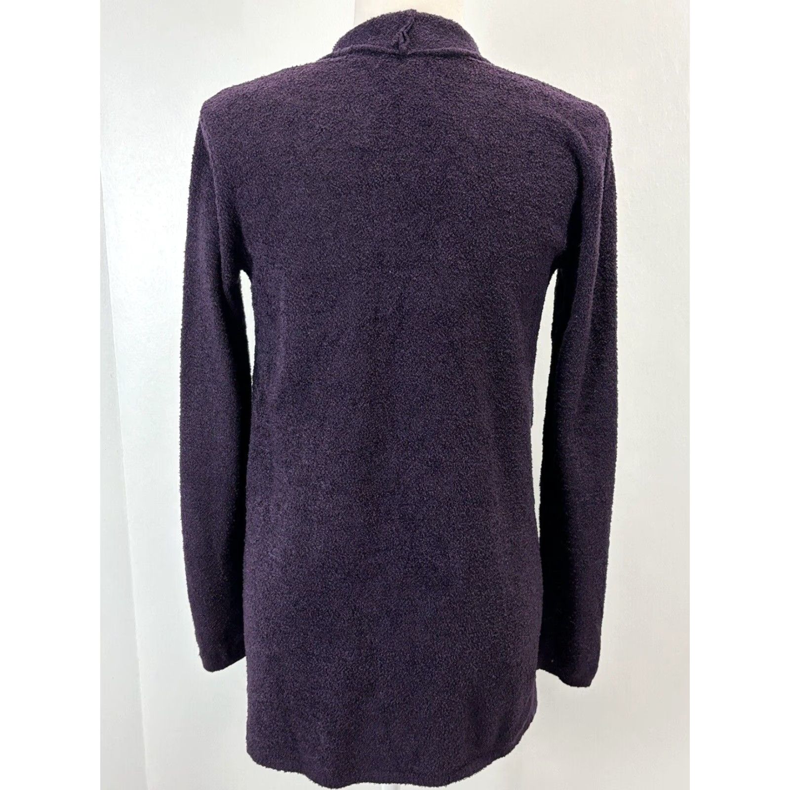 Vintage Barefoot Dreams Cárdigan Bamboo Chic Lite Calypso Wrap Long Deep Purple S/M Cardigan Women Draped Open Front Casual Long Sleeve Knit Style Size S / US 4 / IT 40 - 3 Thumbnail