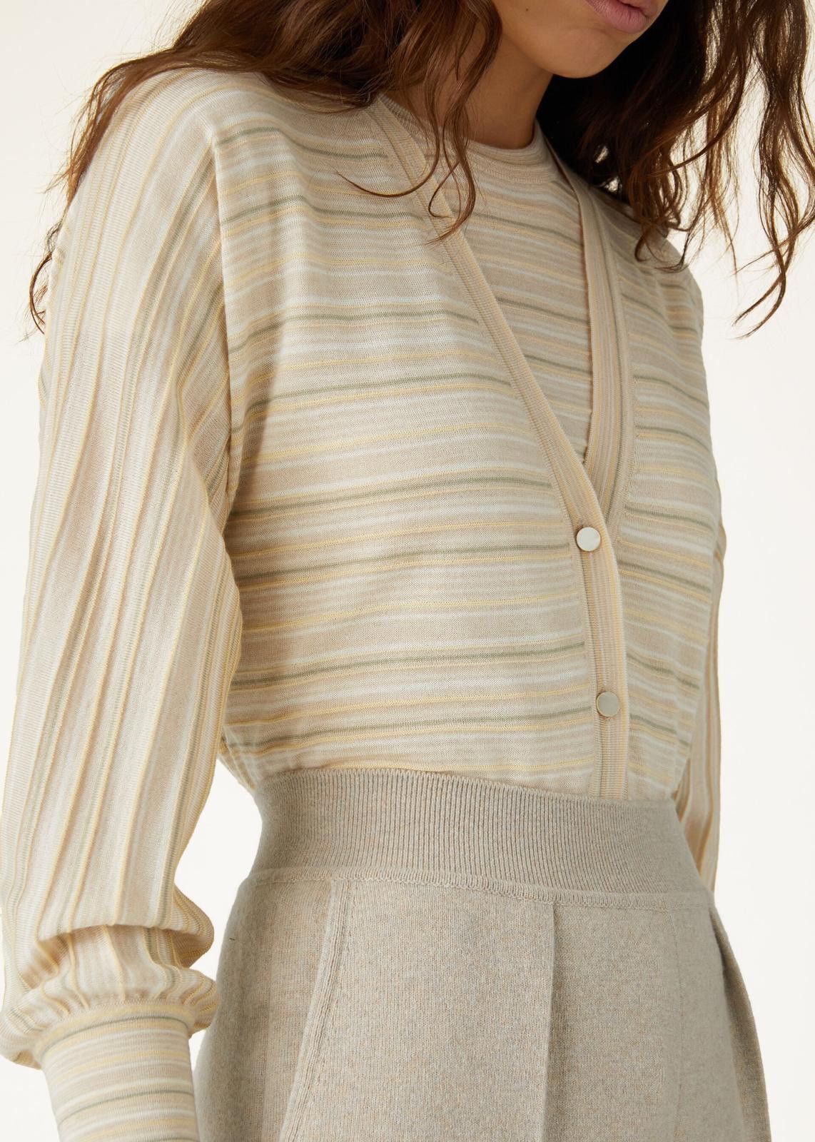 Loro Piana o1srvl11e0125 FAN6225 Mogami Cardigan in Multicolor Size L / US 10 / IT 46 - 4 Thumbnail