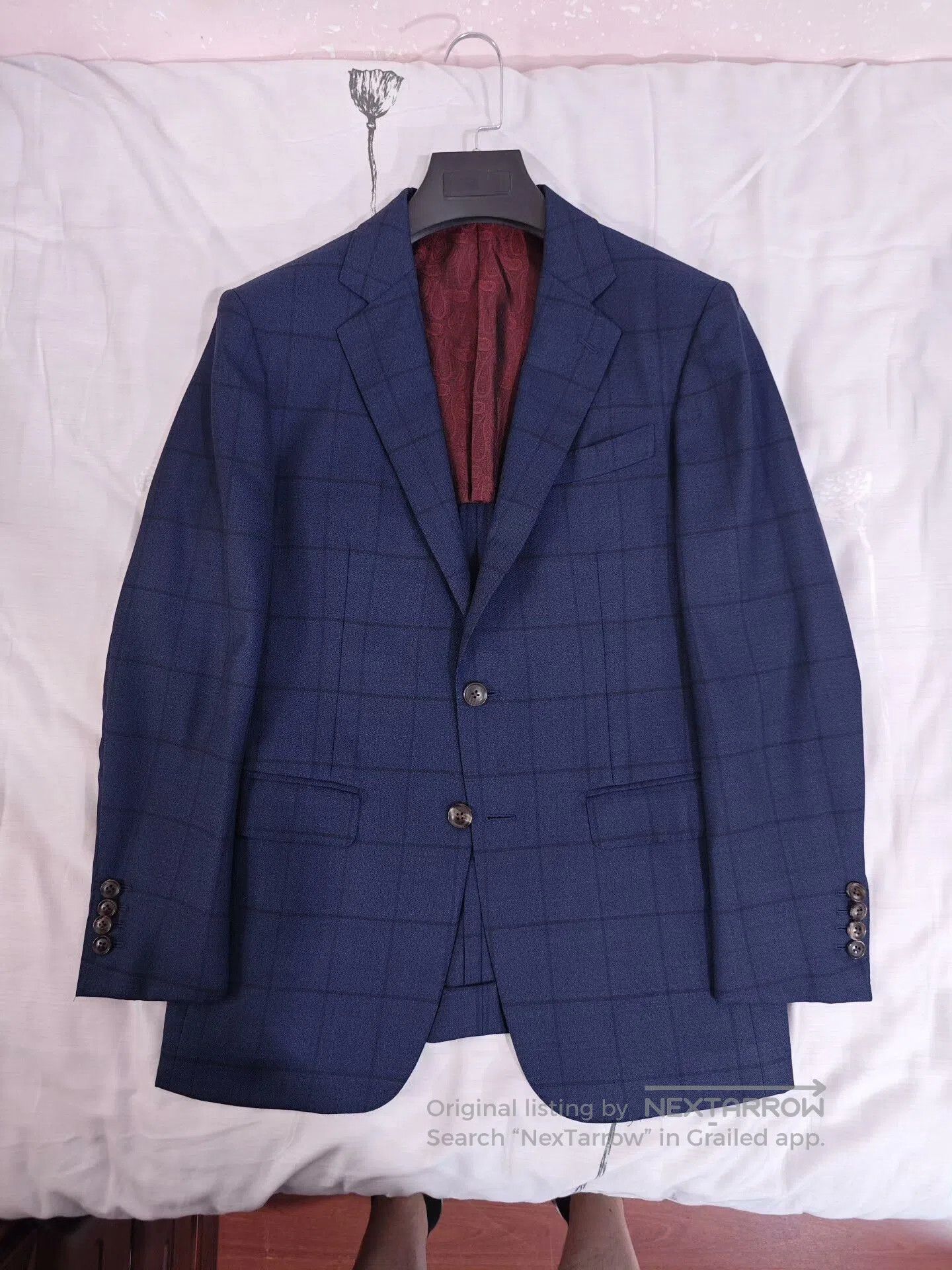 Japanese Brand Italian Blue Wool Suit Jacket. Size US S / EU 44-46 / 1 - 5 Thumbnail