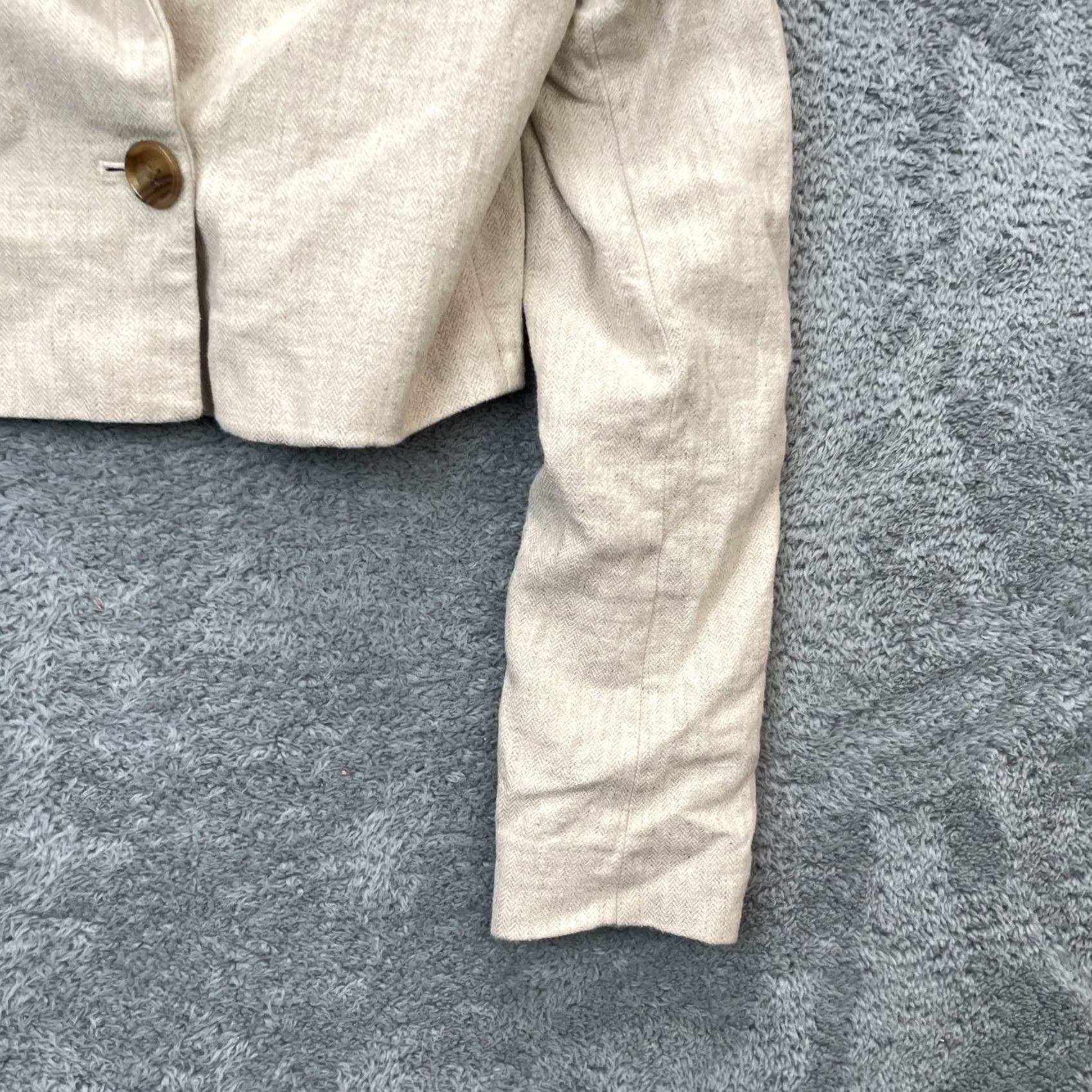 Banana Republic Banana Republic Jacket Womens 2 Beige Linen Blend Cropped Blazer Coat Business Shirt? Size XS / US 0-2 / IT 36-38 - 7 Thumbnail