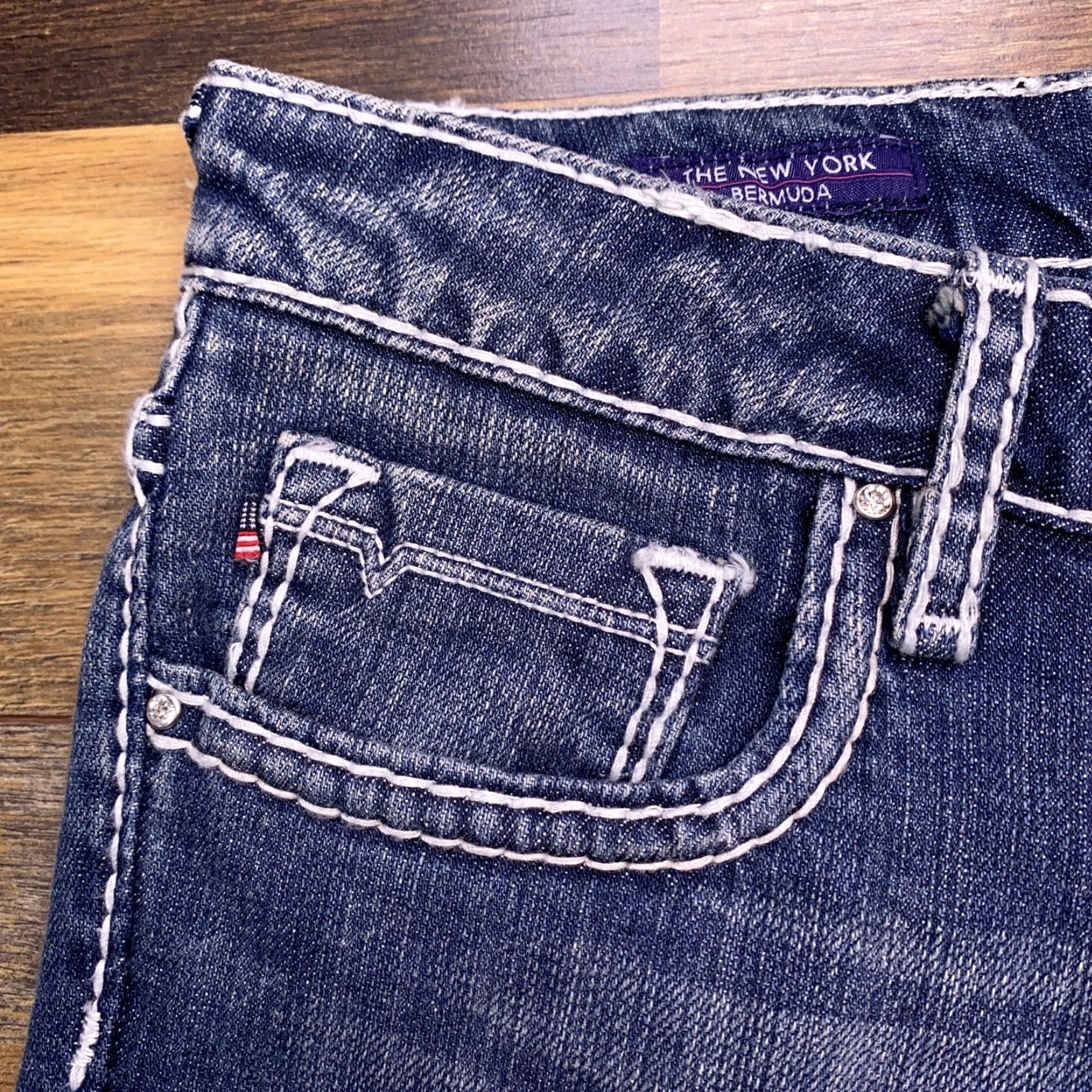 Vintage Vigoss Bermuda Shorts 27 Denim Stretch Cuffed New York Size 27" / US 4 / IT 40 - 6 Thumbnail