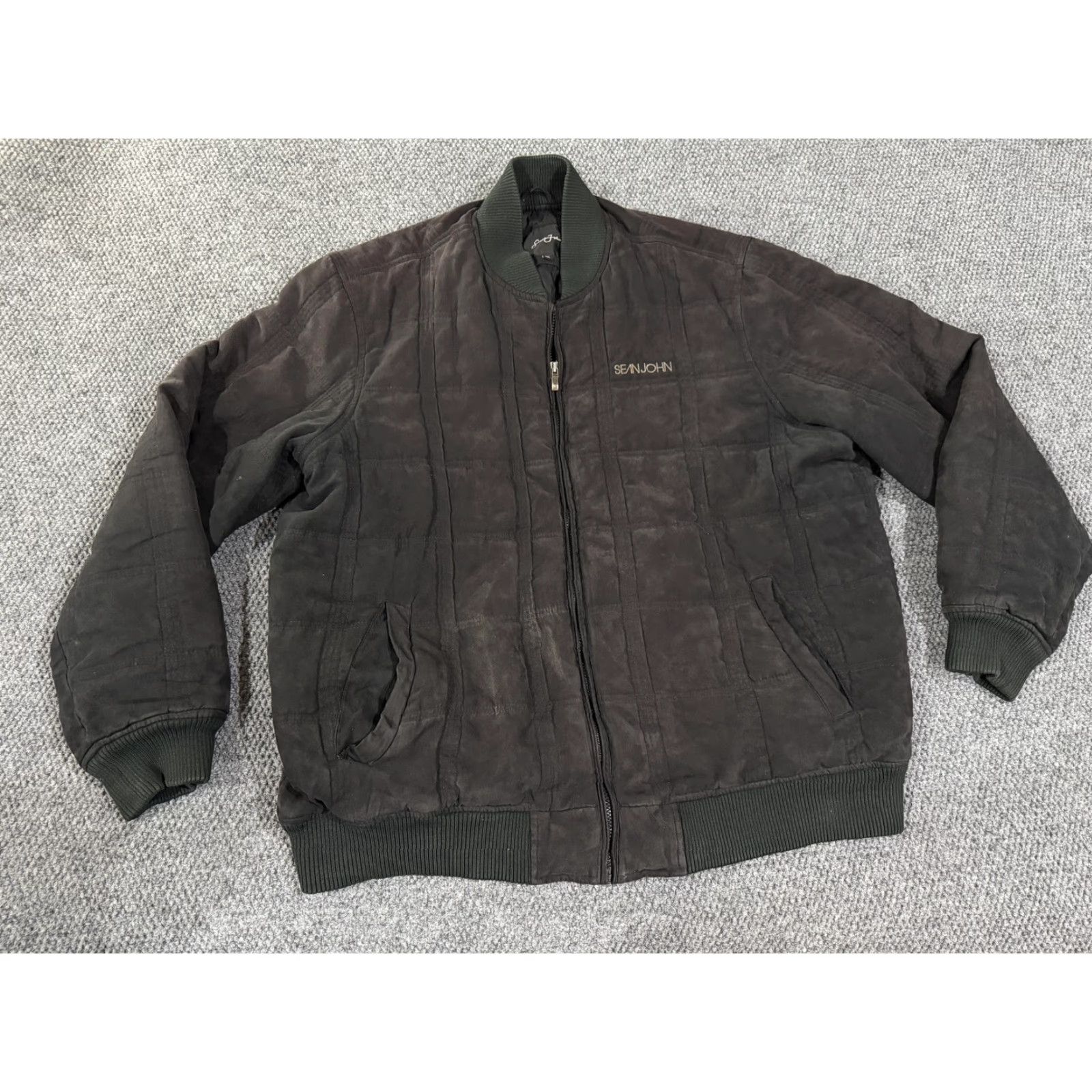 Sean John Sean John Jacket Mens 3XL Brown Microfiber Quilted Bomber Full Zip Lined Warm Size US XXL / EU 58 / 5 - 2 Thumbnail