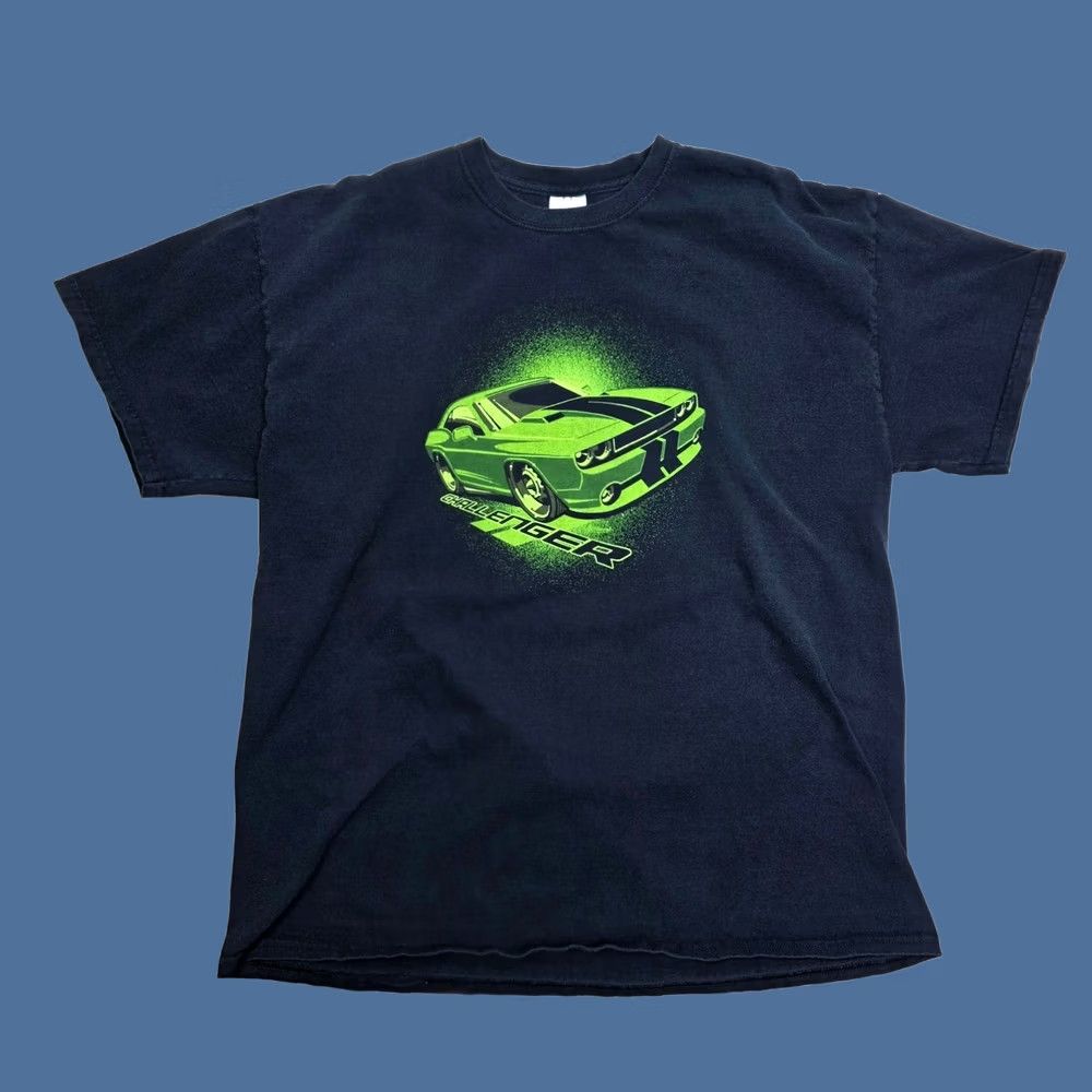 Gildan VINTAGE? No. Dodge Challenger Black Green Graphic Shirt Ultra Cotton Car Tee Men's Large Size US L / EU 52-54 / 3 - 1 Thumbnail