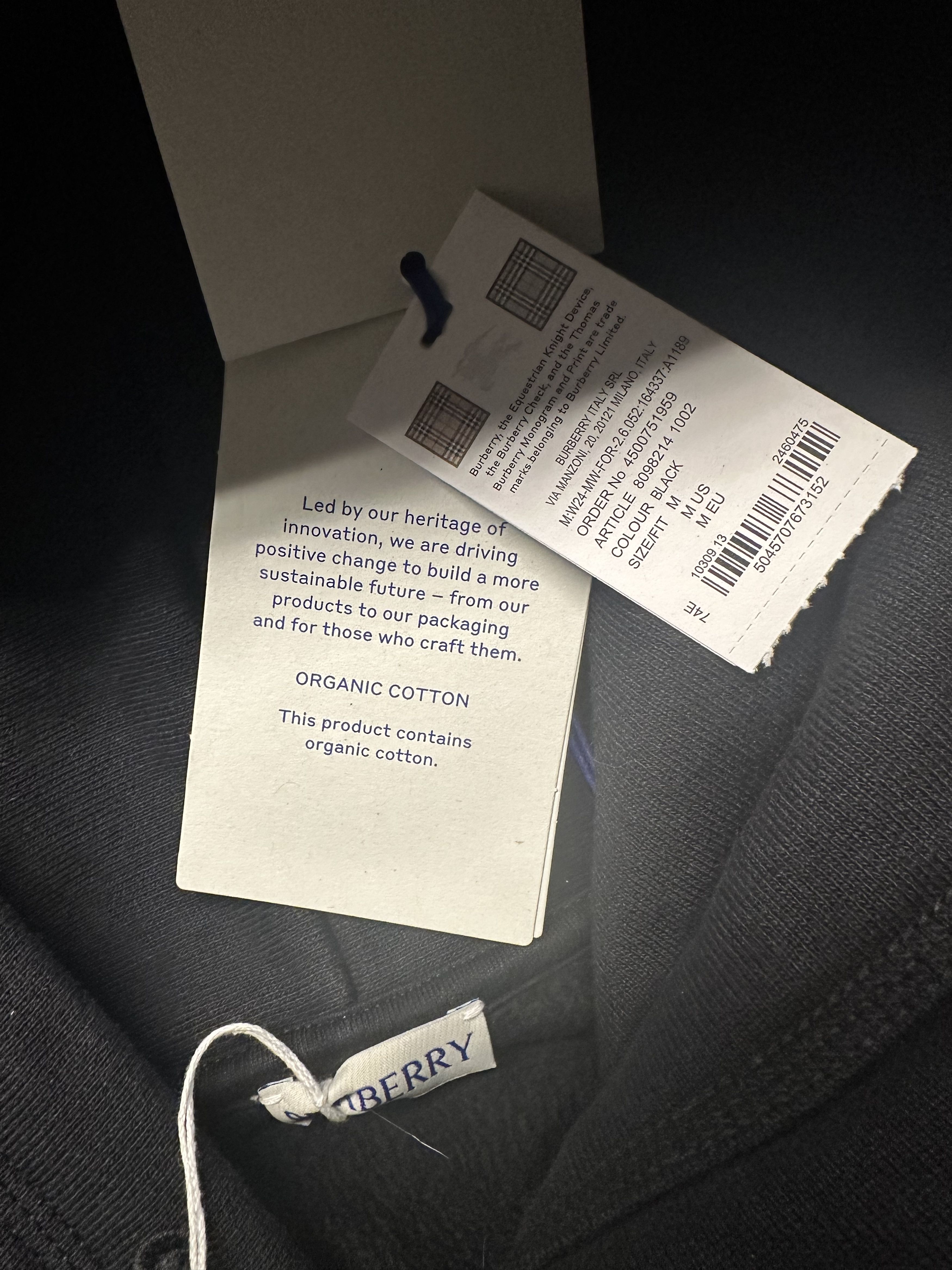 Burberry Black Cotton Blend Sweatshirt Size US M / EU 48-50 / 2 - 8 Thumbnail