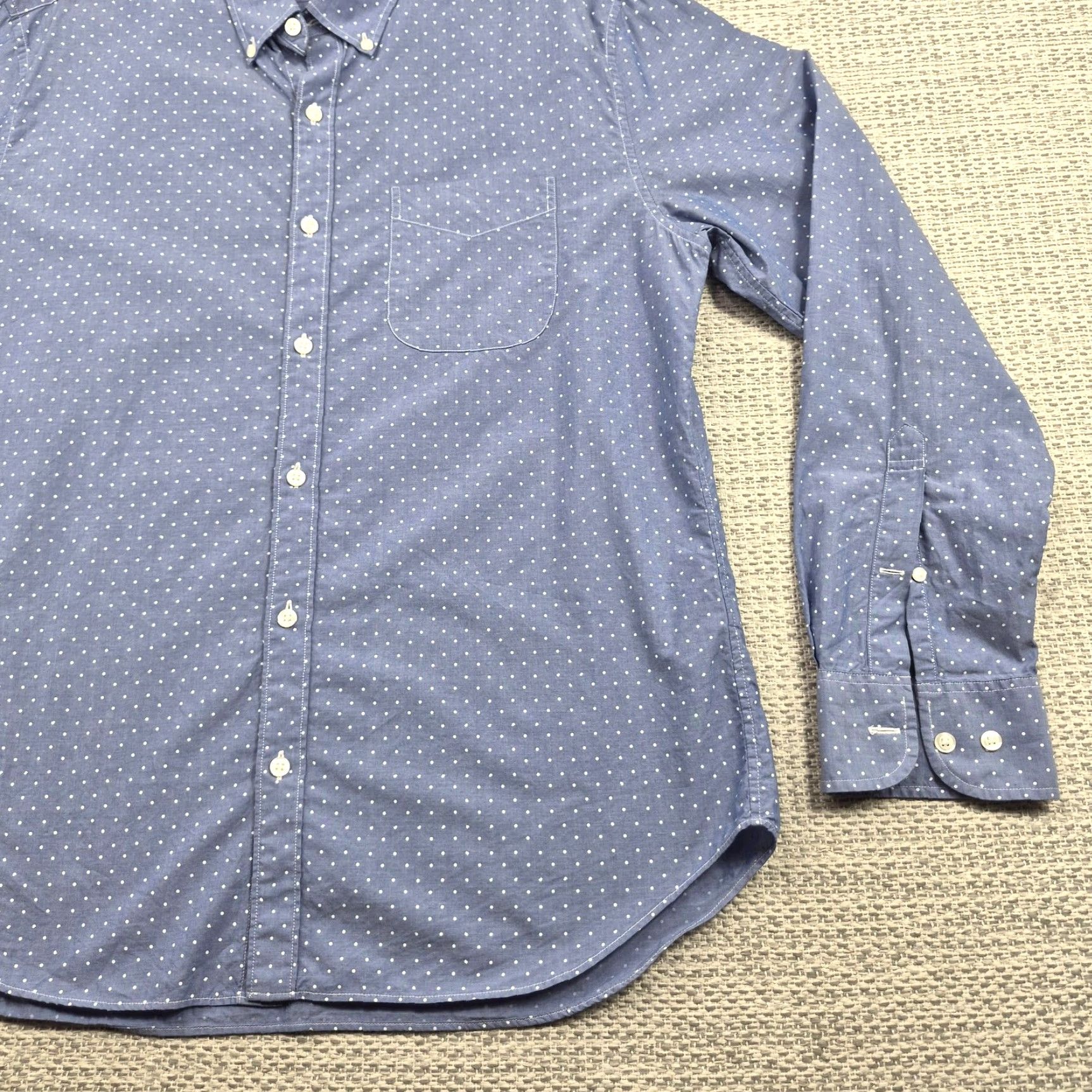 Bonobos Bonobos Button Up Shirt Mens XL Blue Chambray Polka Dot Slim Fit Long Sleeve Size US XL / EU 56 / 4 - 2 Thumbnail