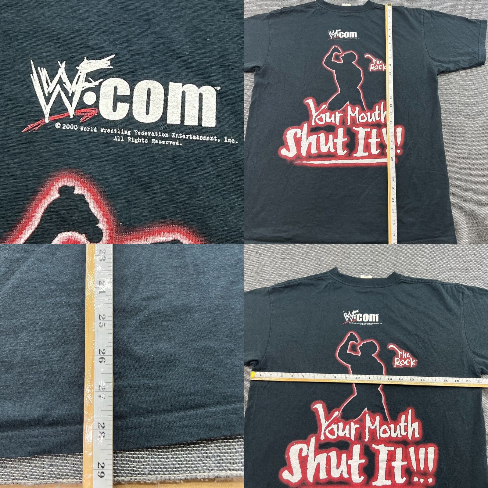 Rolex WWE WWF 2000 Y2K The Rock Your Role Know It Vintage Mens T Shirt L Black Wrestling Shirt Mens Size US L / EU 52-54 / 3 - 9 Thumbnail